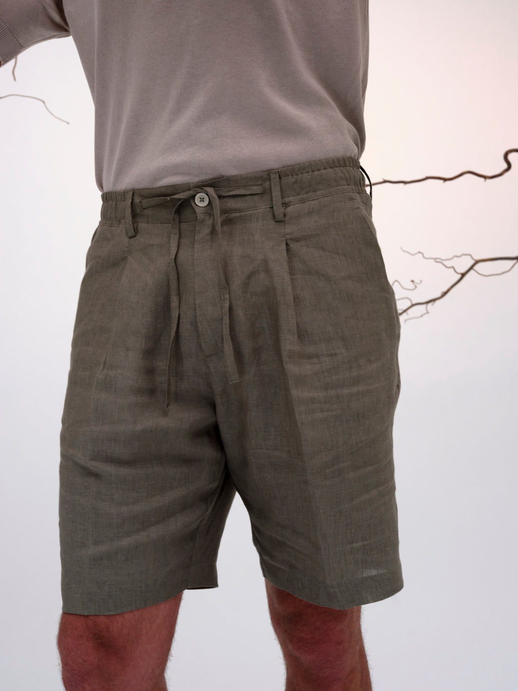 TOMMASO BERMUDA LINEN GREEN