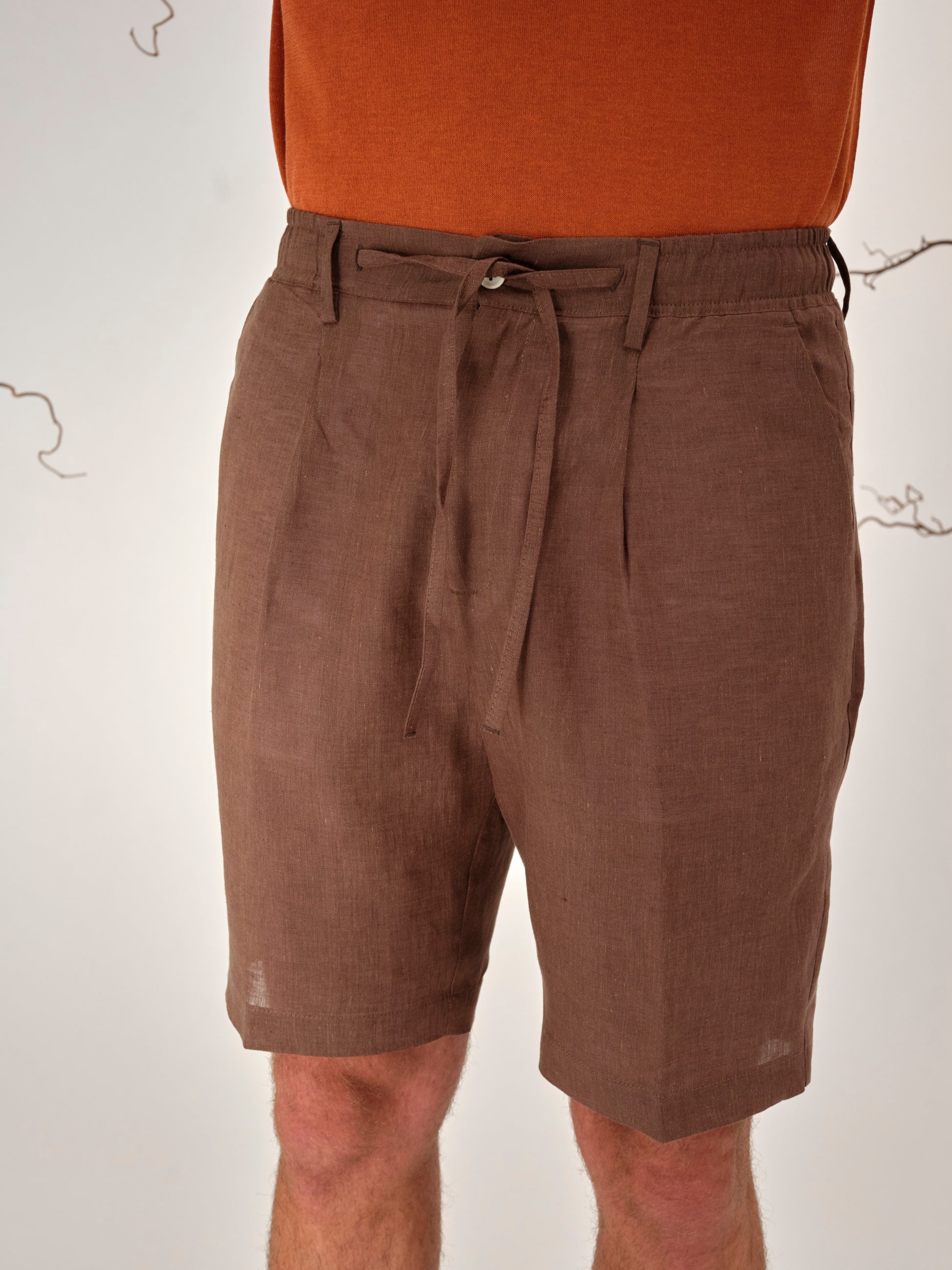 TOMMASO BERMUDA LINEN BROWN