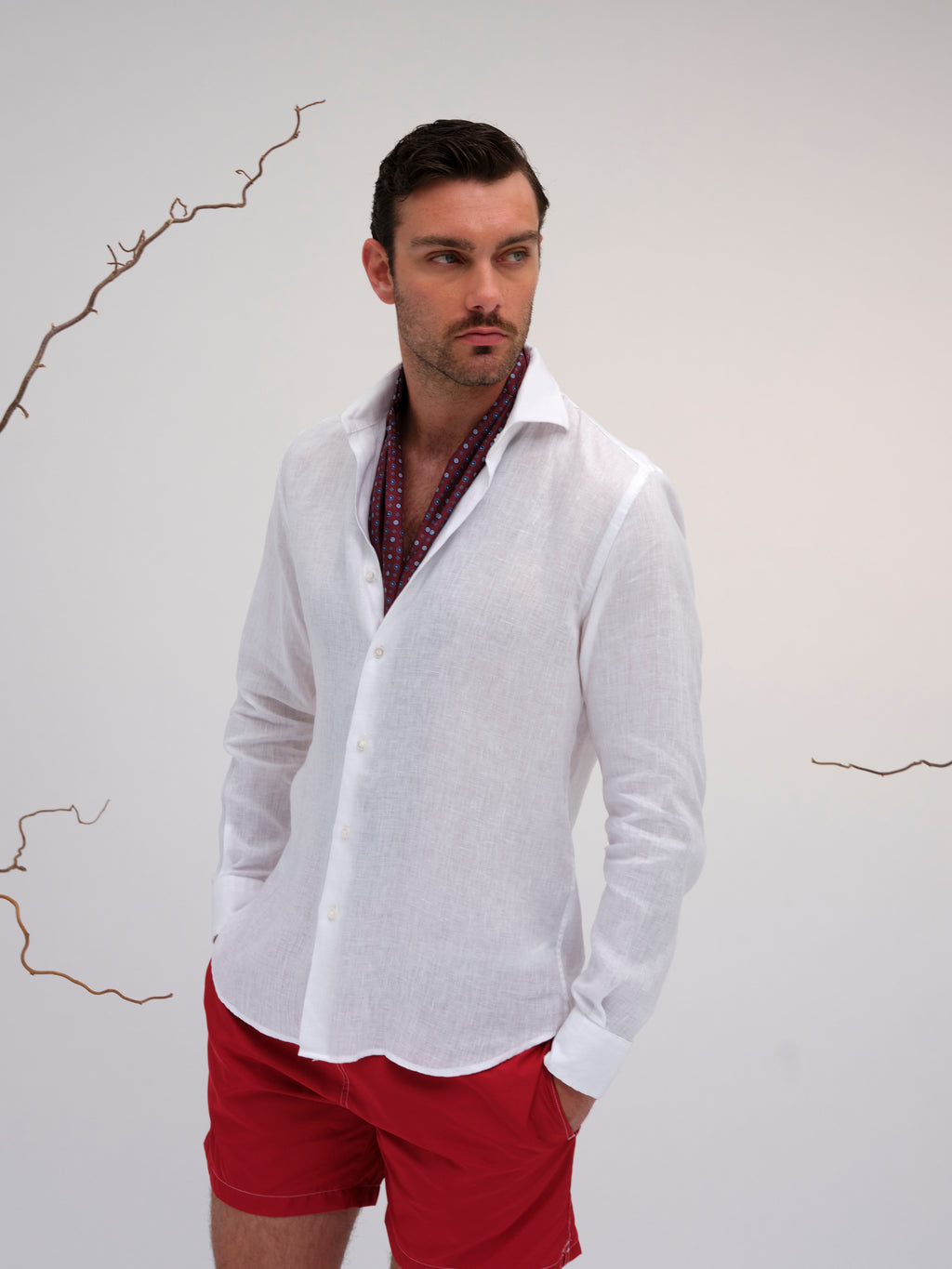 GIORGIO LINEN SHIRT CLASSY WHITE