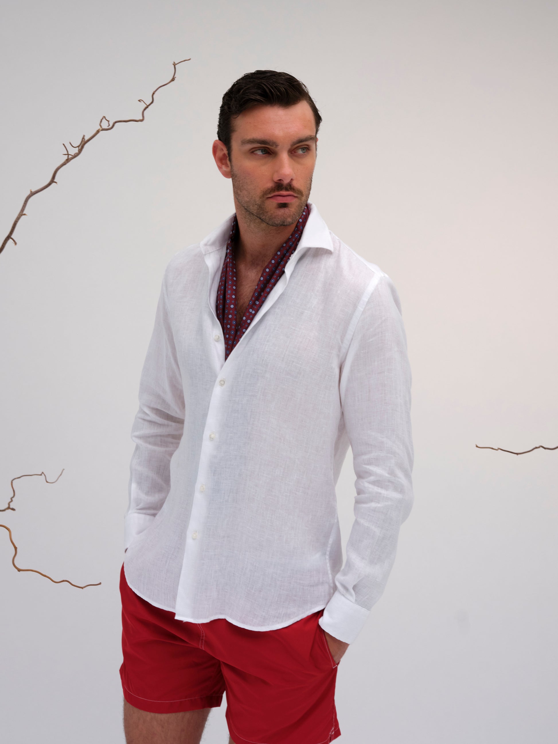 GIORGIO LINEN SHIRT CLASSY WHITE