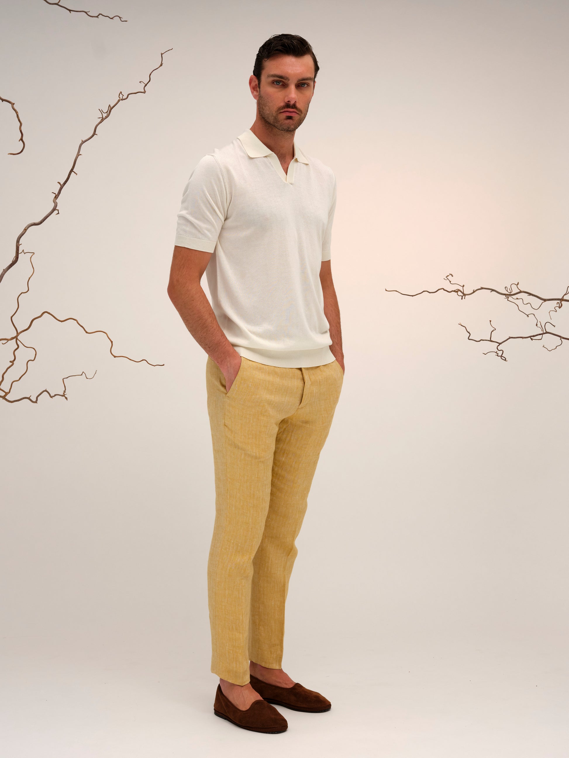 LORENZO POLO NO BUTTON WARM WHITE