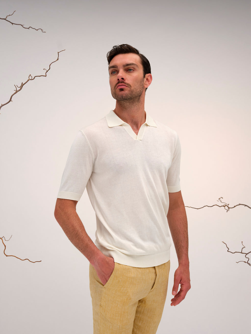 LORENZO POLO NO BUTTON WARM WHITE
