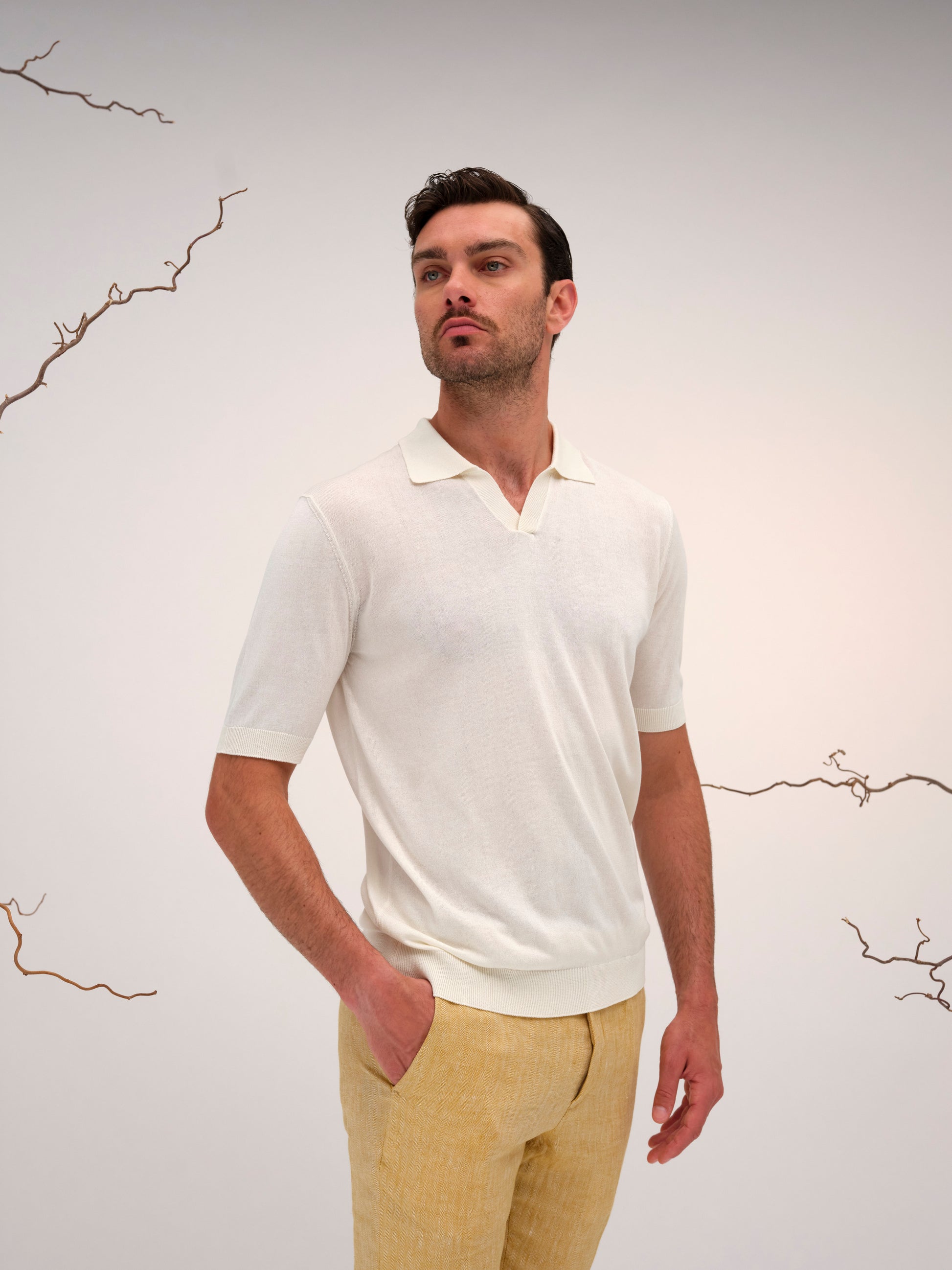 LORENZO POLO NO BUTTON WARM WHITE