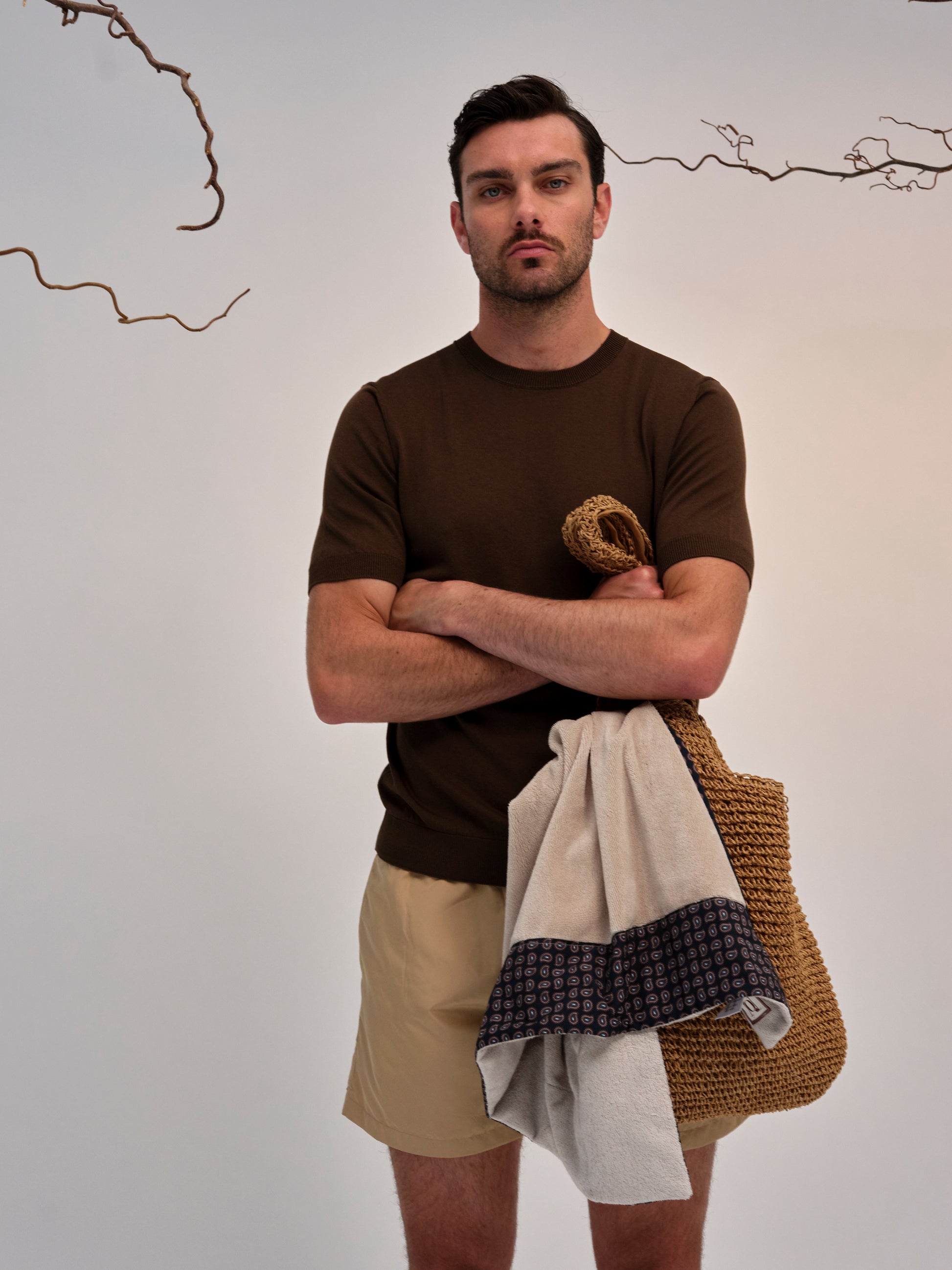 BEACHTOWEL BEIGE PATSELEY BLU