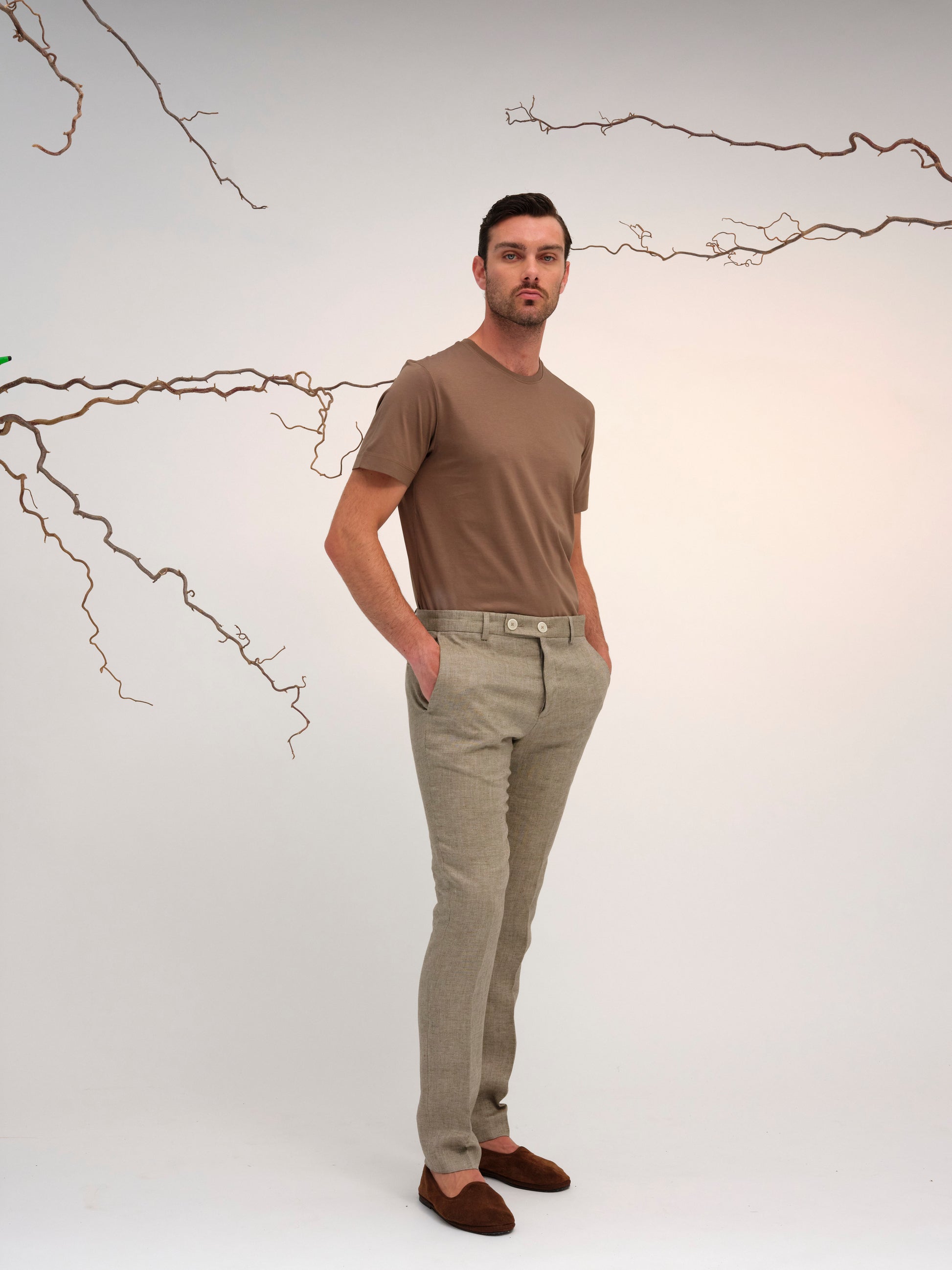 LEONARDO TROUSER TRADITIONAL LINEN SAND