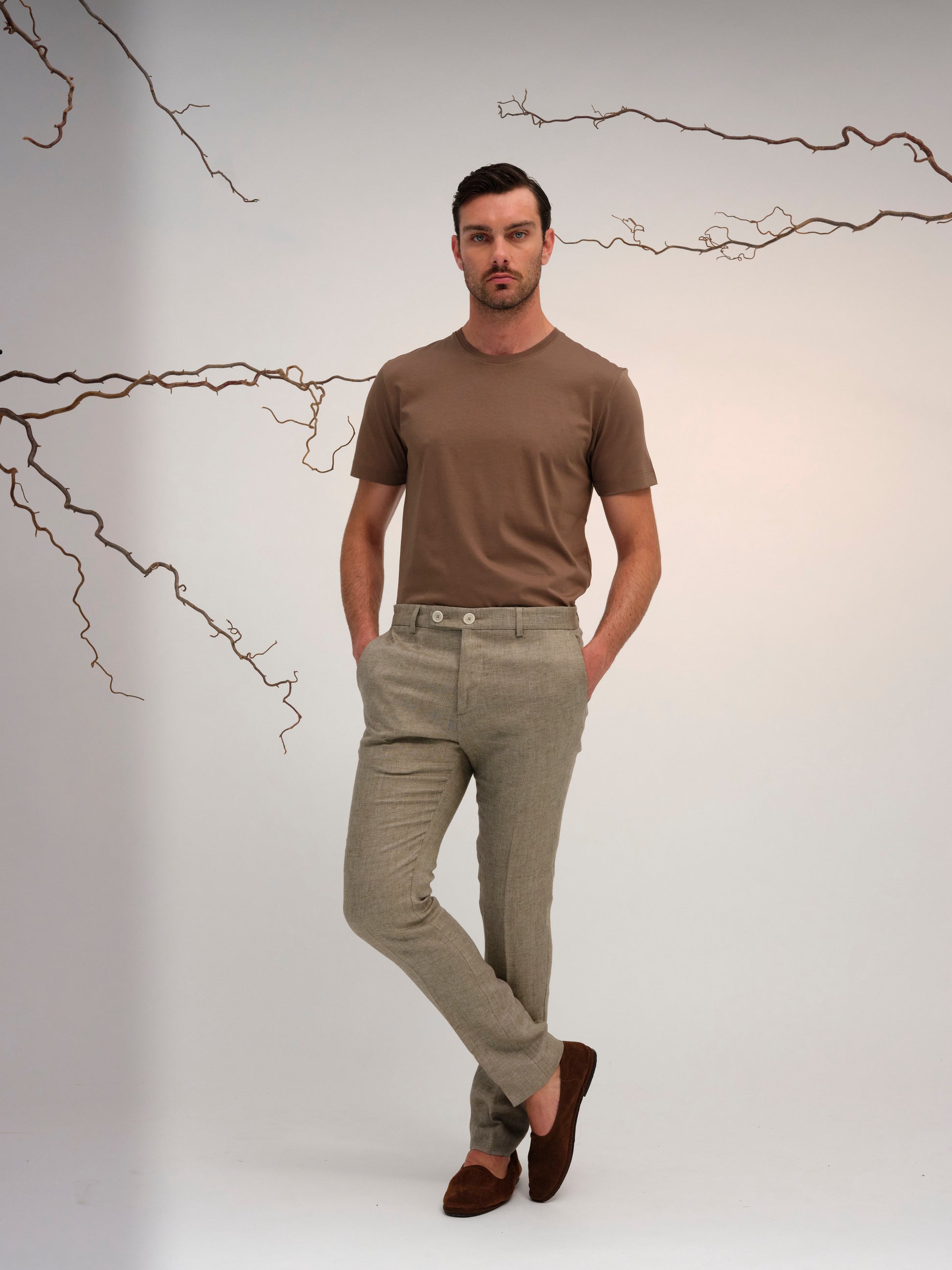 LEONARDO TROUSER TRADITIONAL LINEN SAND