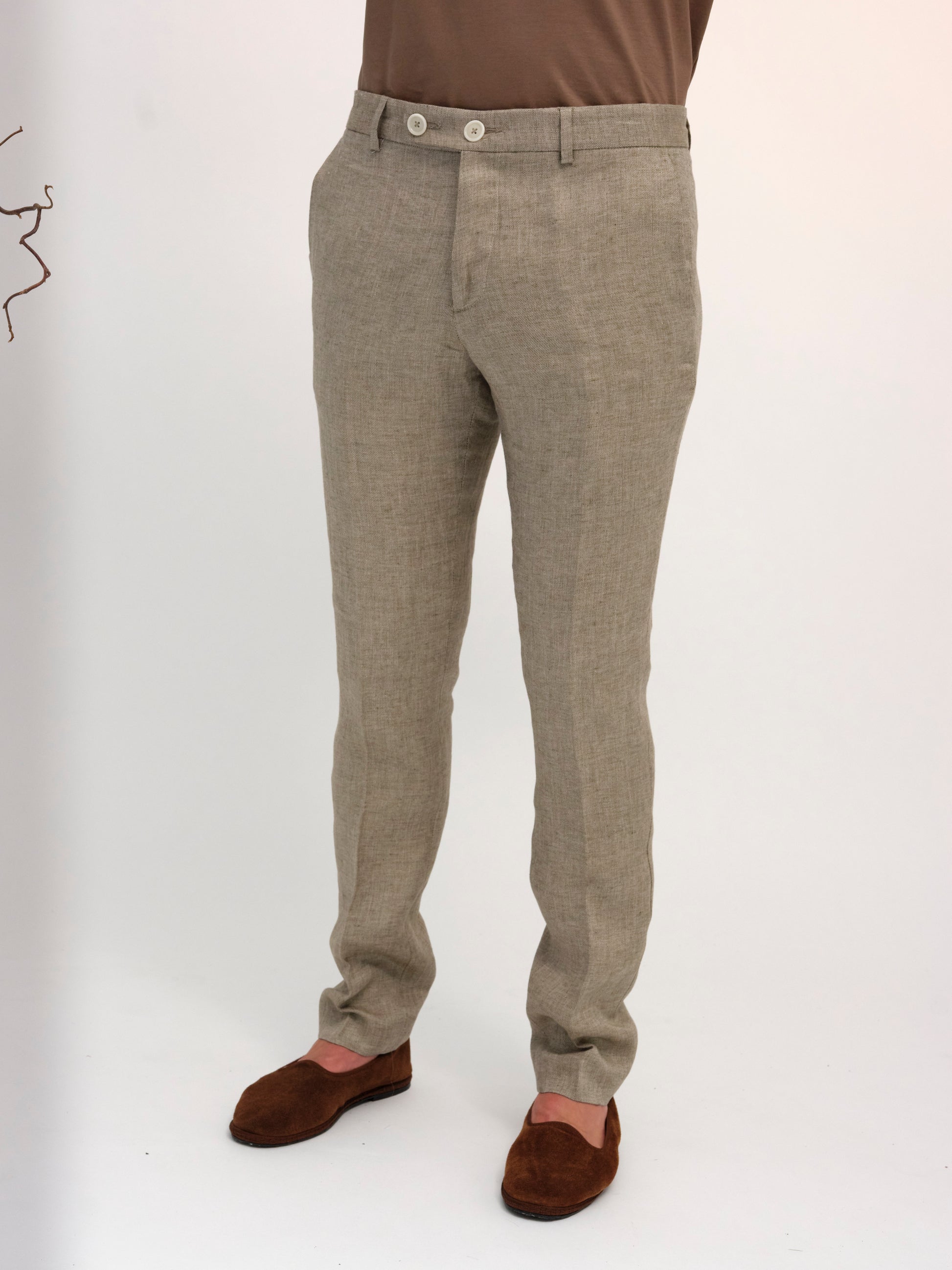 LEONARDO TROUSER TRADITIONAL LINEN SAND