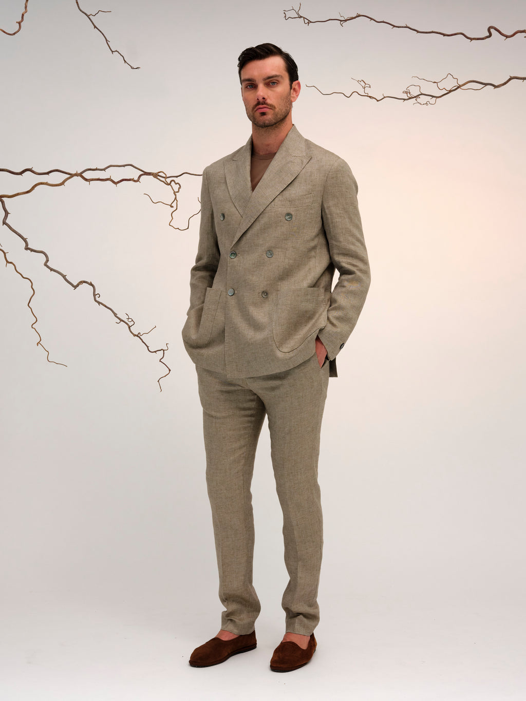 LEONARDO JACKET DOUBLE BREST SAND