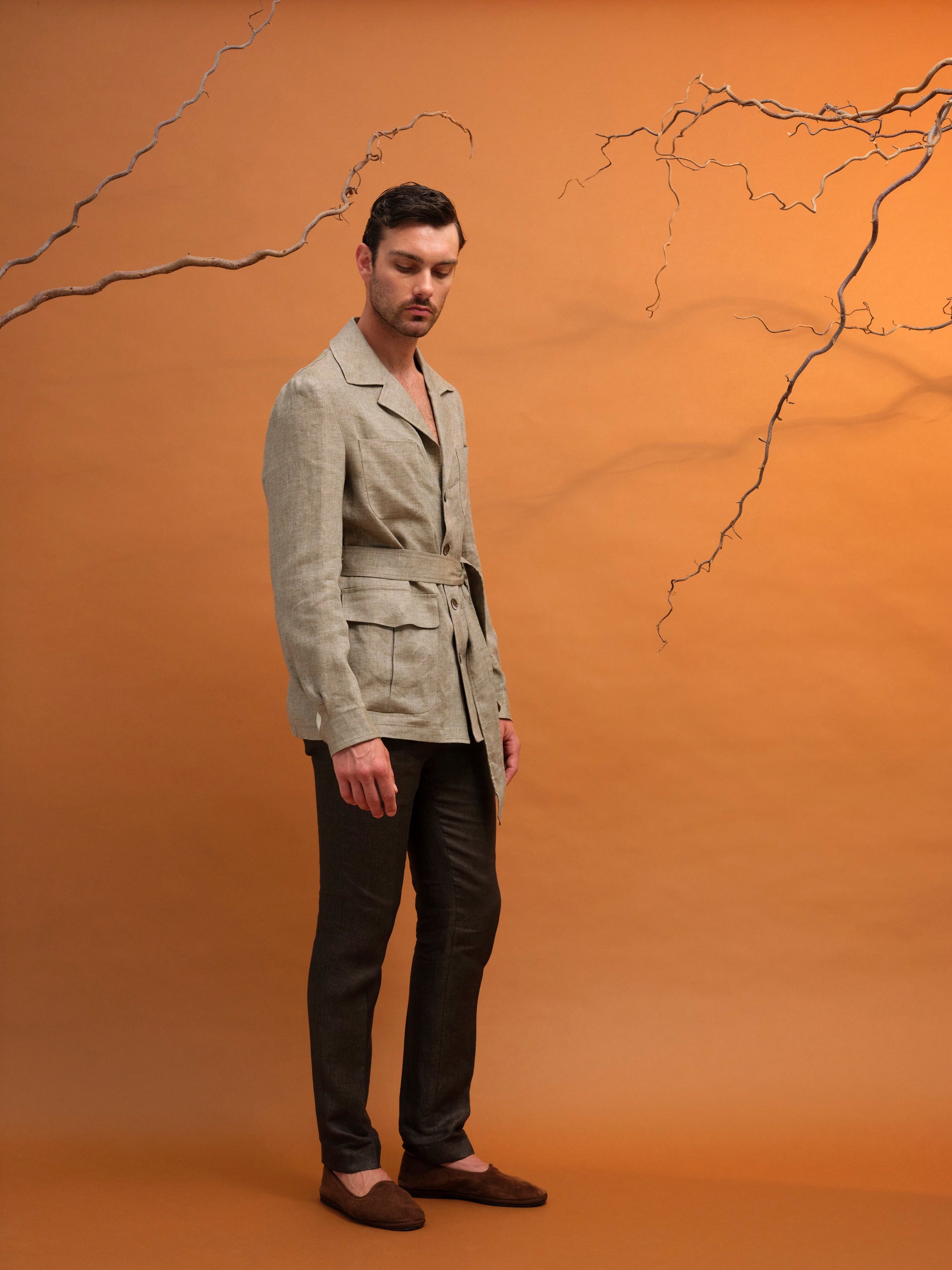 DANTE SAFARI JACKET LINEN SAND