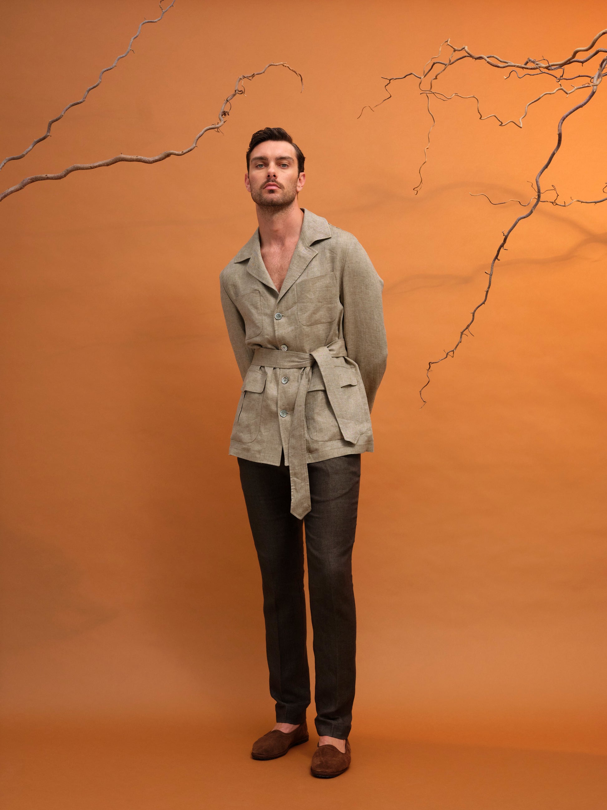 DANTE SAFARI JACKET LINEN SAND