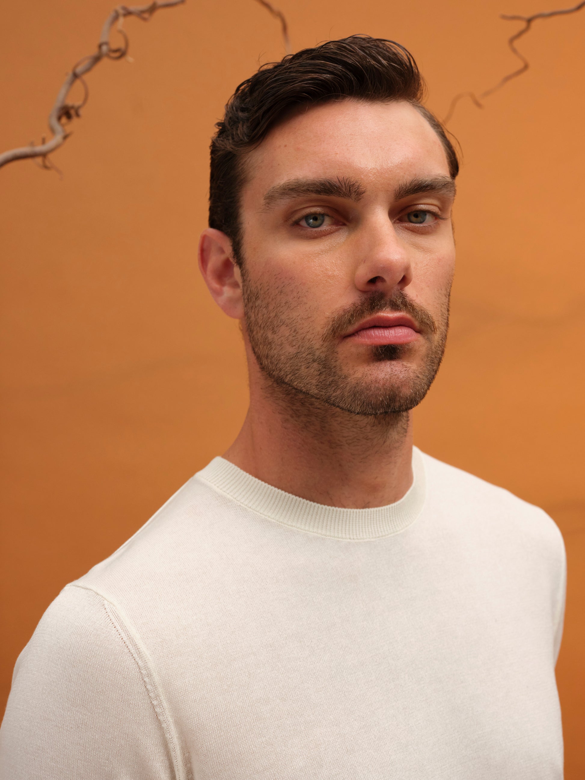 LUCA CLASSY TSHIRT COTTON AND SILK WARM WHITE