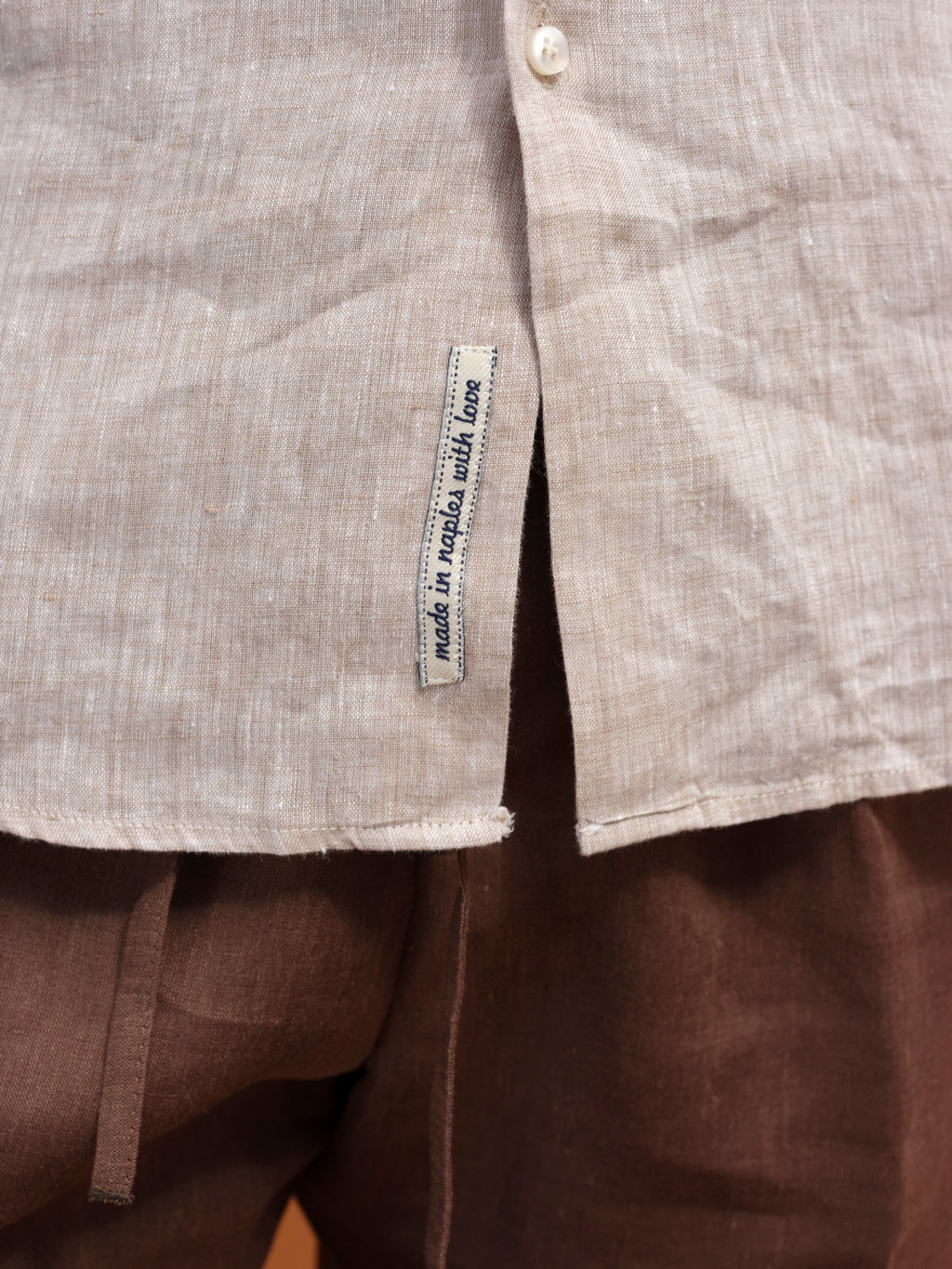 GIORGIO LINEN SHIRT LIGHT SAND