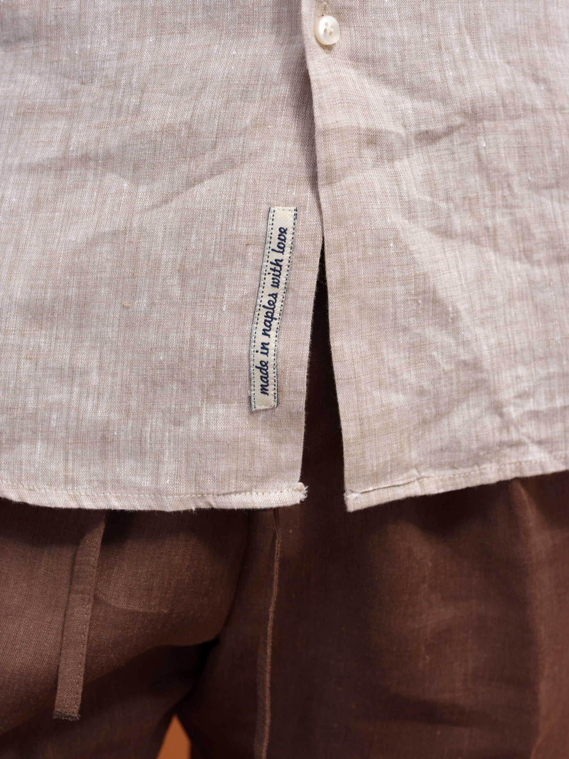 GIORGIO LINEN SHIRT LIGHT SAND