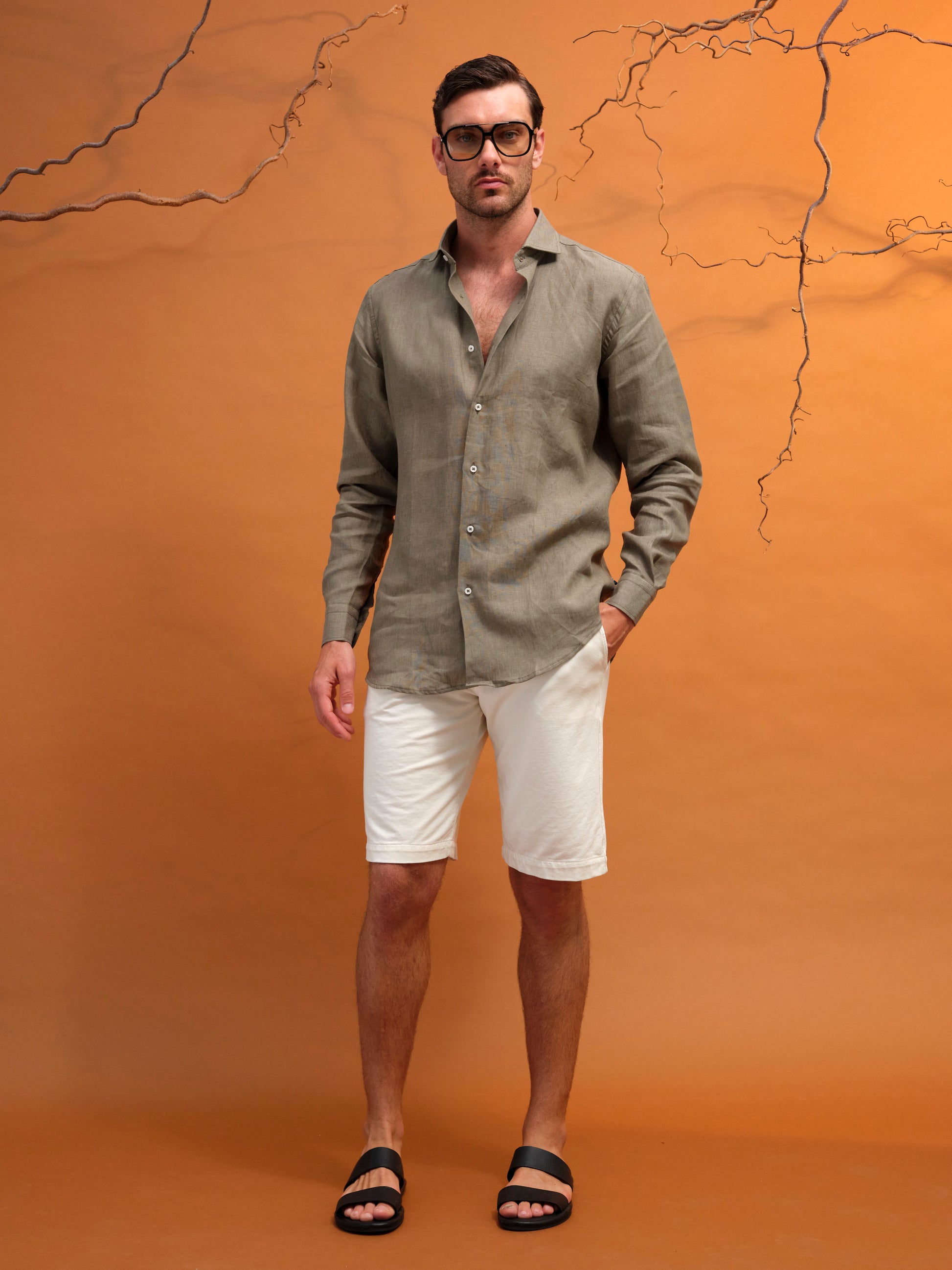 GIORGIO LINEN SHIRT LIGHT GREEN