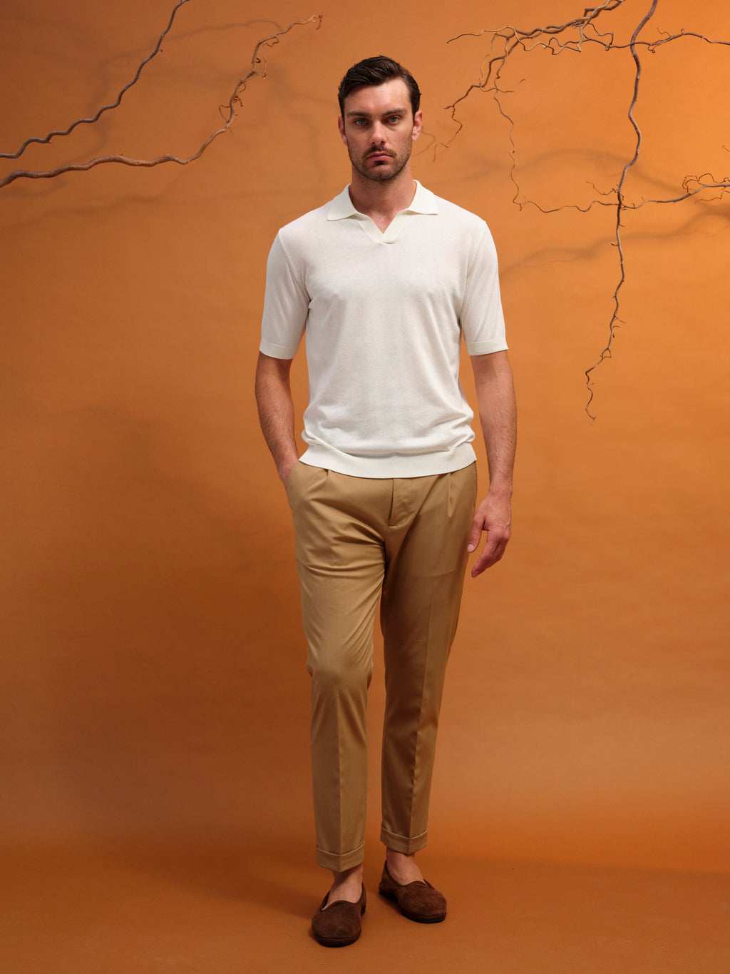 LORENZO POLO NO BUTTON WARM WHITE