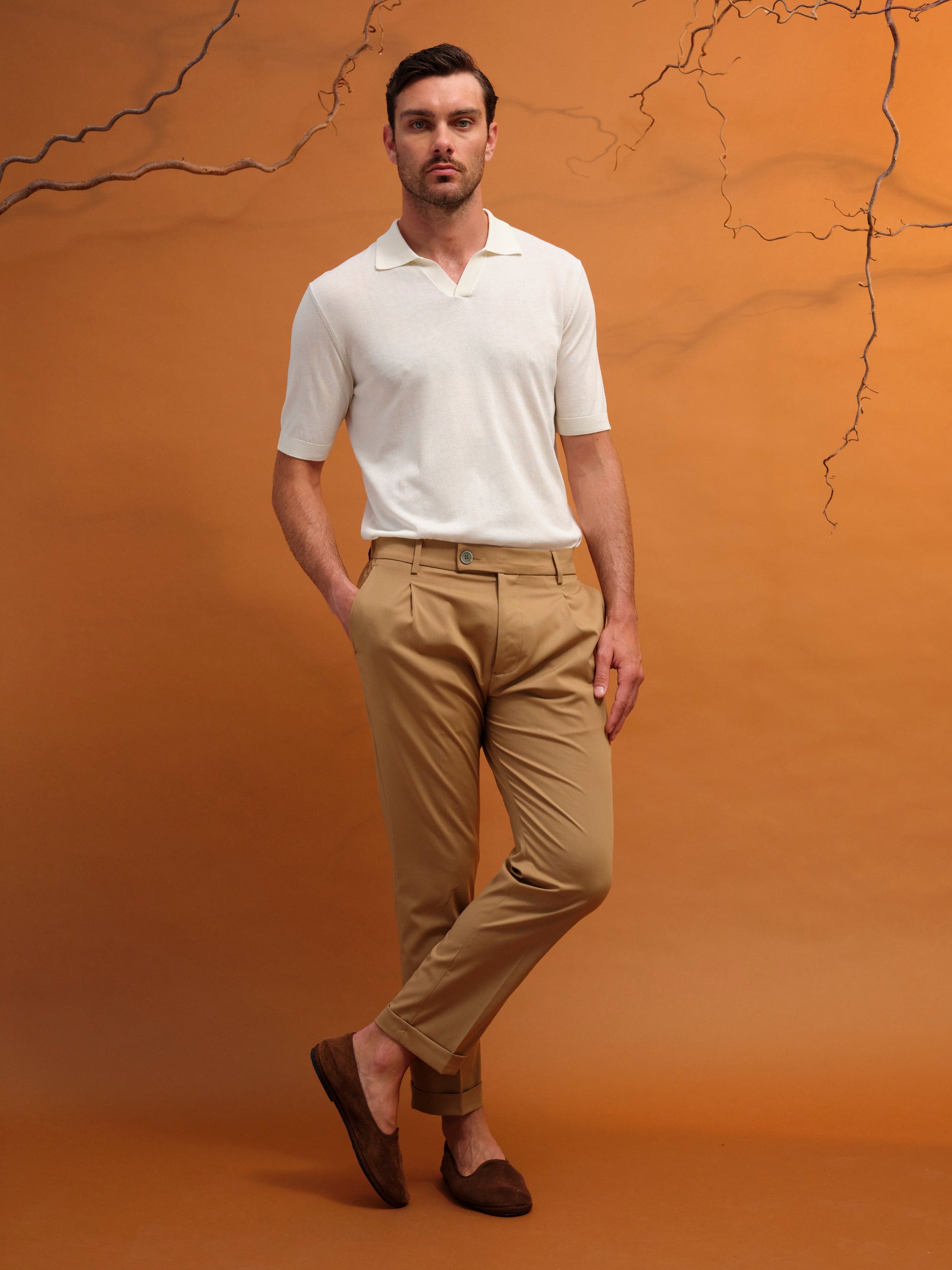 LORENZO POLO NO BUTTON WARM WHITE