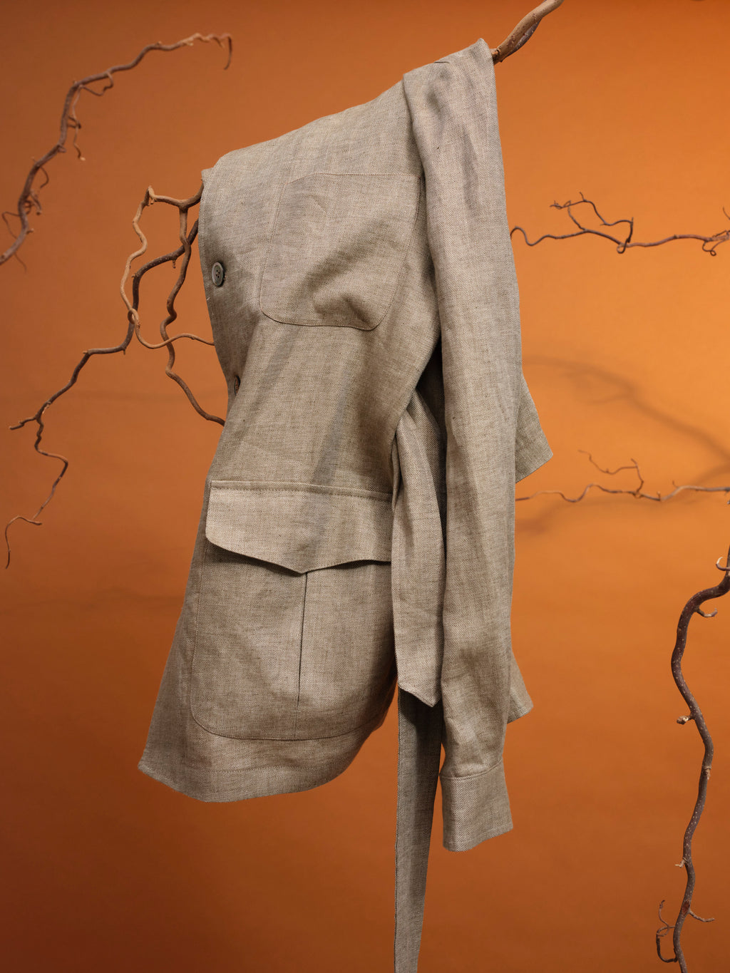 DANTE SAFARI JACKET LINEN SAND