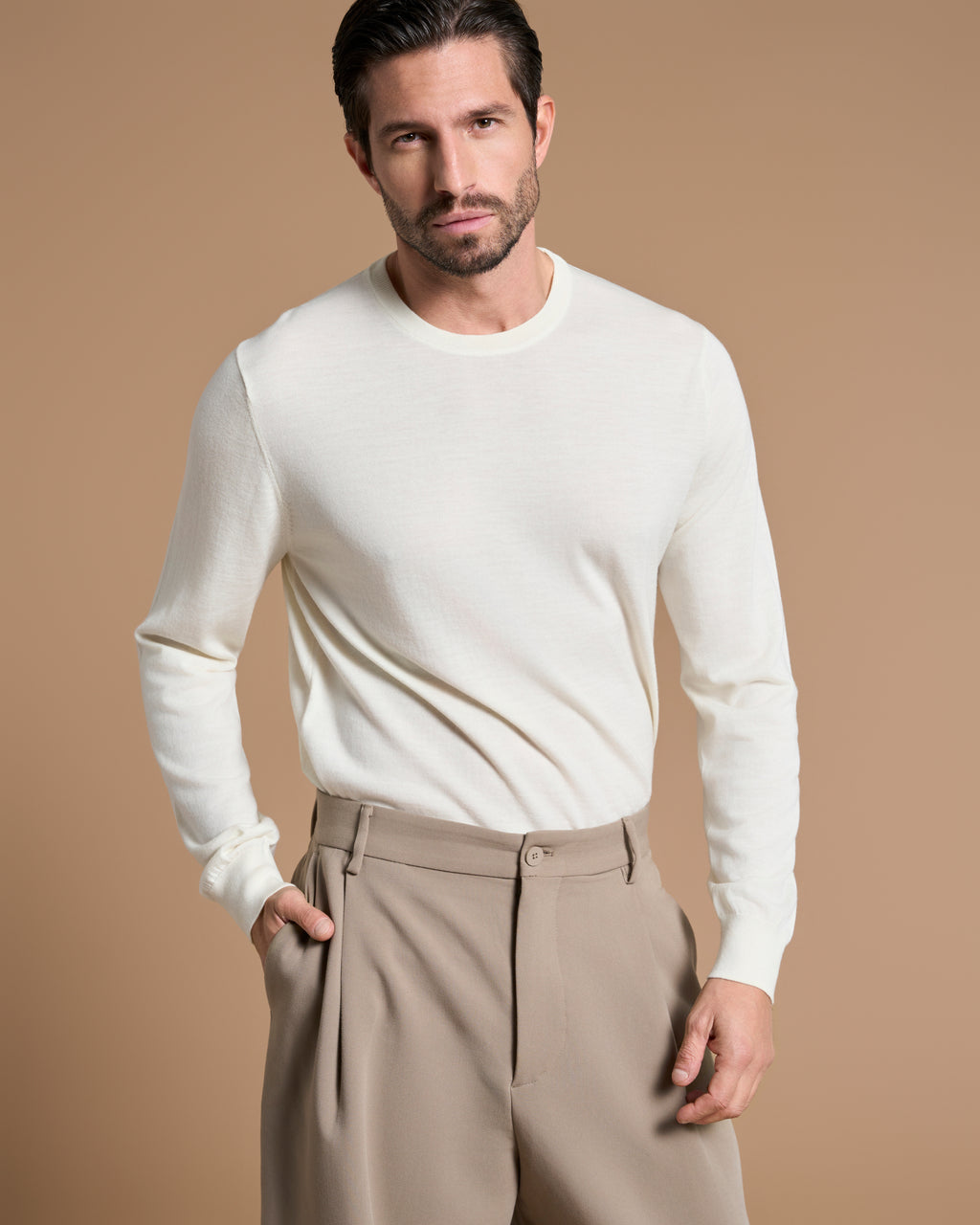 SWEATSHIRT CIRCLE NECK MILK WHITE