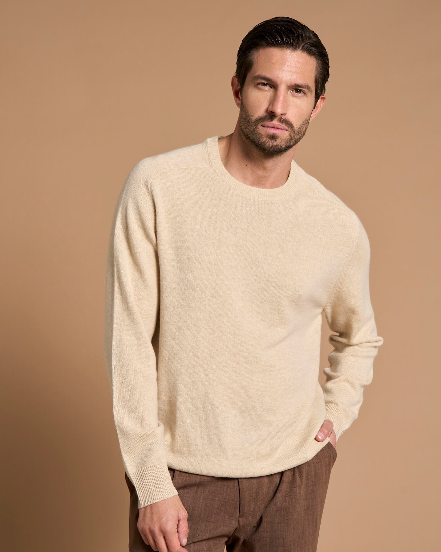 PULLOVER CIRCLE NECK NATURAL CREAM
