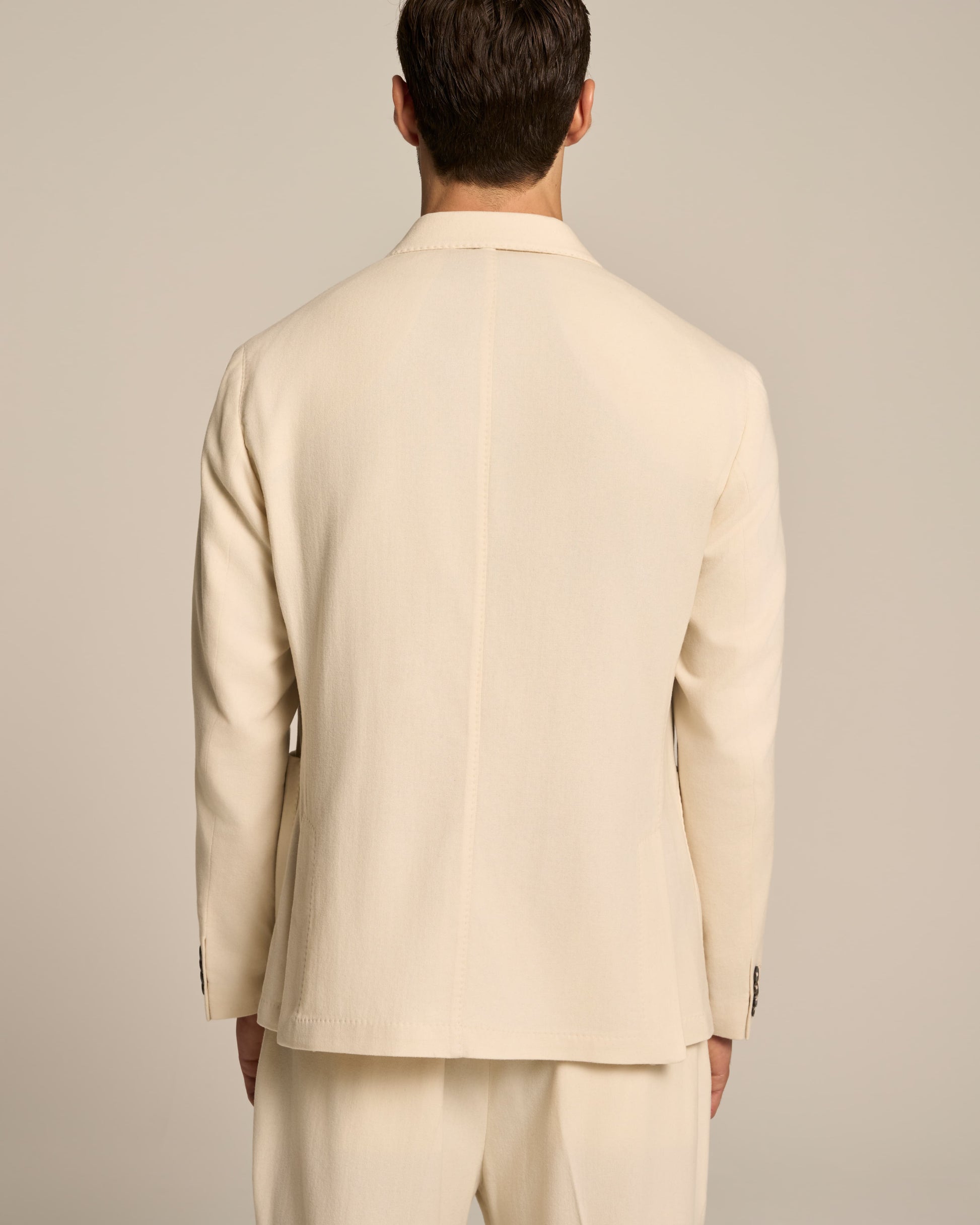 DOUBLE BREST JACKET BUTTER WHITE IN MICRO CASHMERE