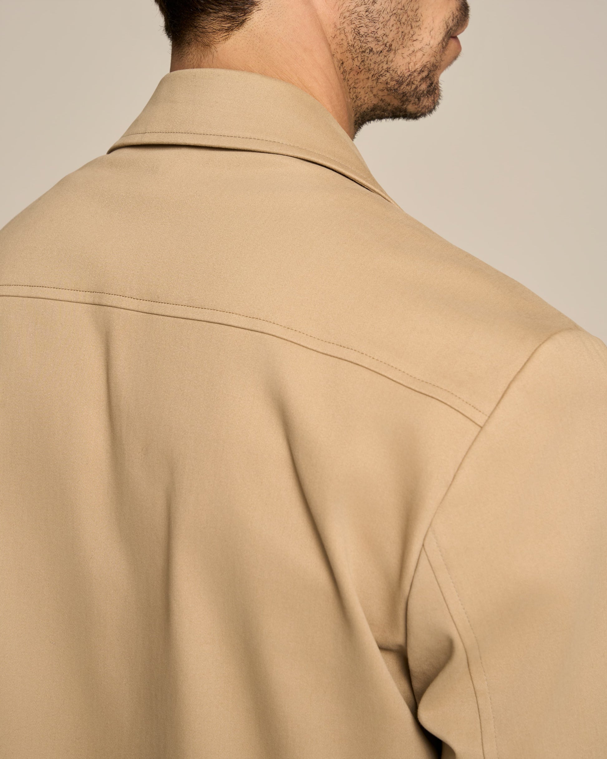 OVERSIZE SHIRT CAMEL IN PRECIOUS COTTON