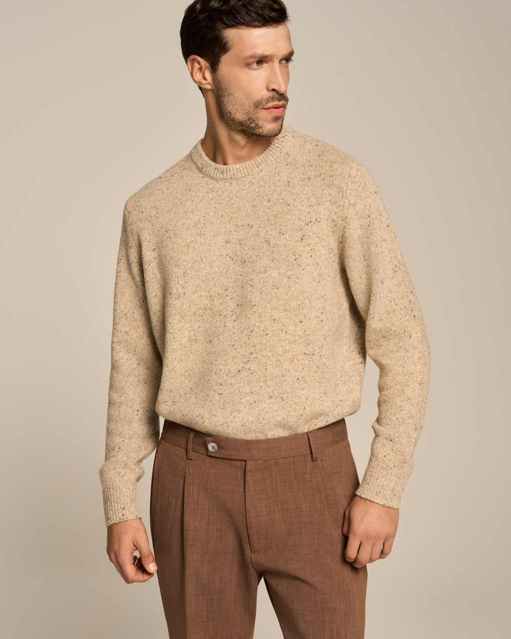 COMFORT TROUSER CHOCOLATE BROWN IN TECHNO LINEN