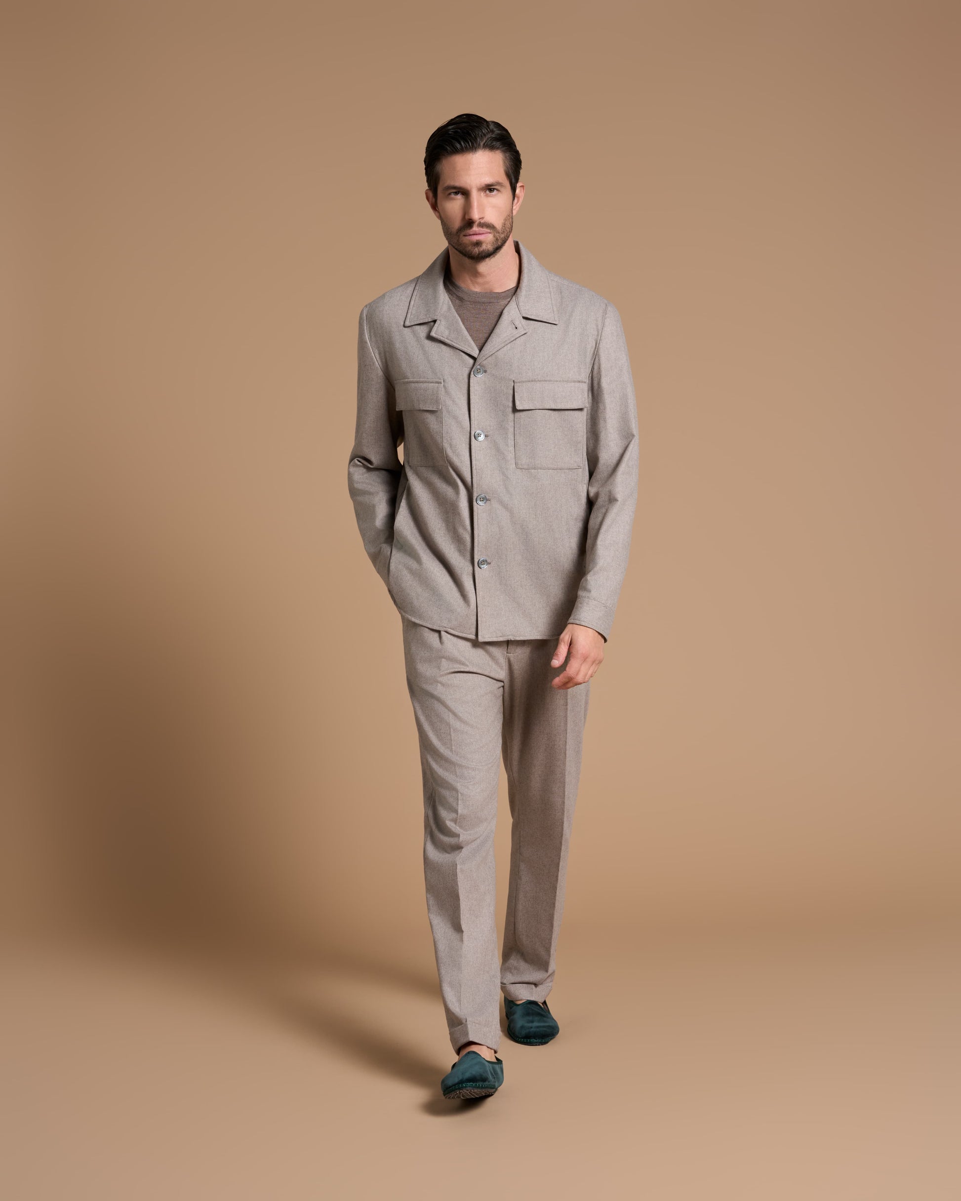 COMFORT TROUSER TAUPE IN MICRO CASHMERE