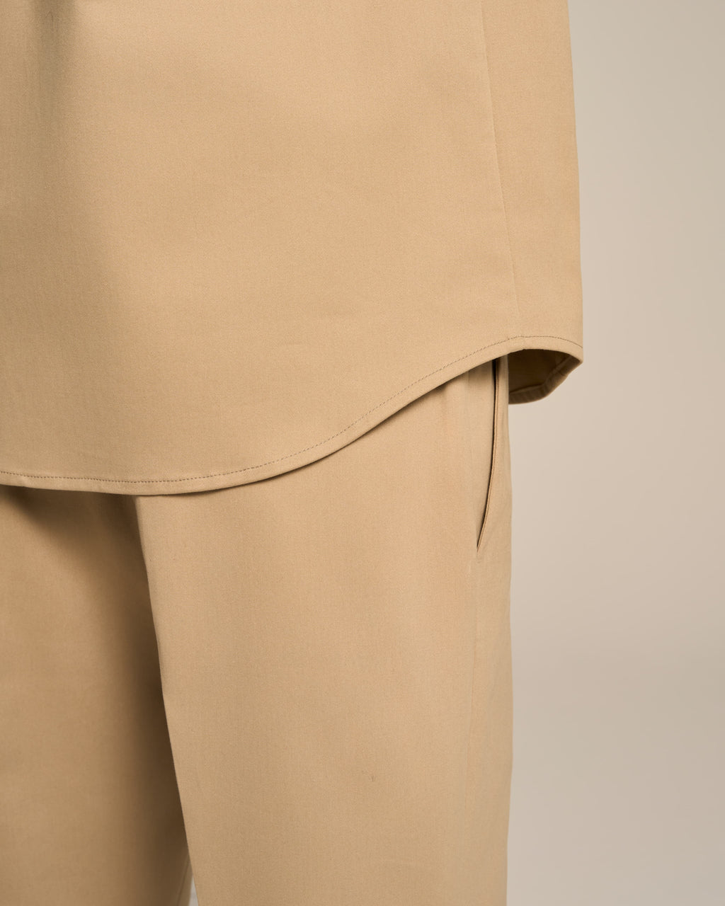 TRADITIONAL TROUSER CAMEL IN PRECIOUS COTTON