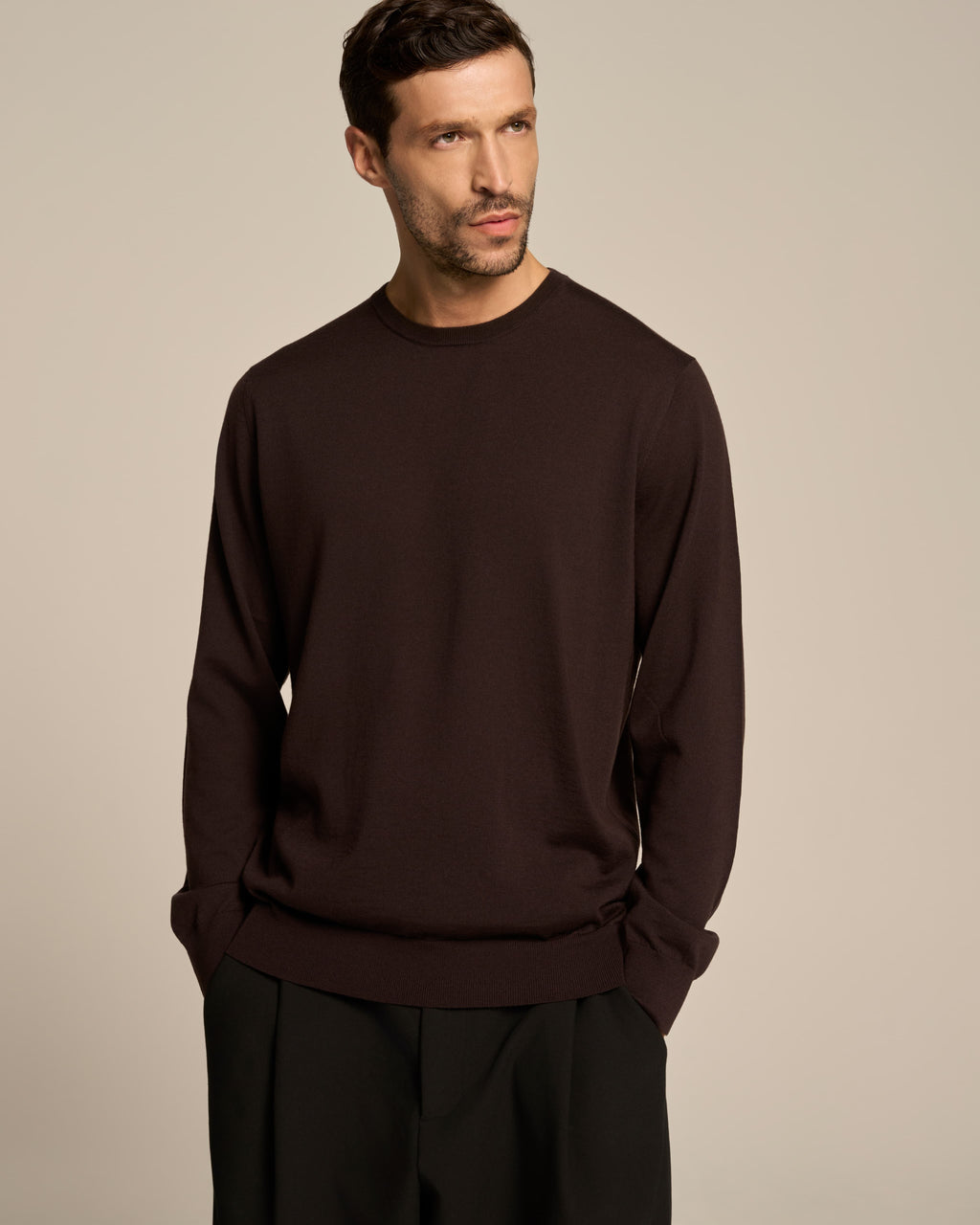 SWEATSHIRT CIRCLE NECK PRECIOUS BROWN