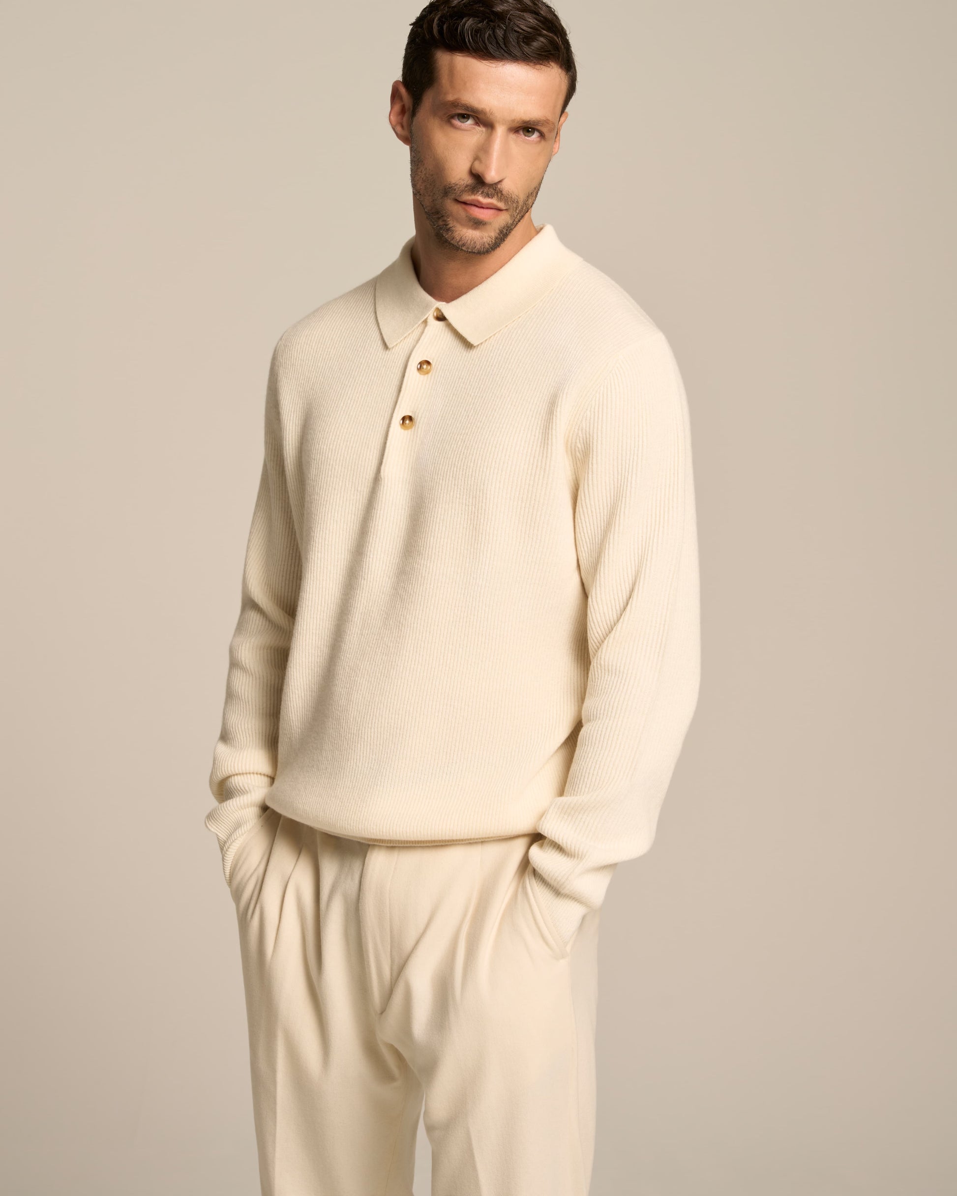 PULLOVER BUTTON BUTTER WHITE