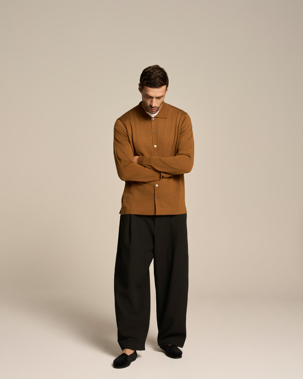 CARDIGAN SHIRT TOBACCO