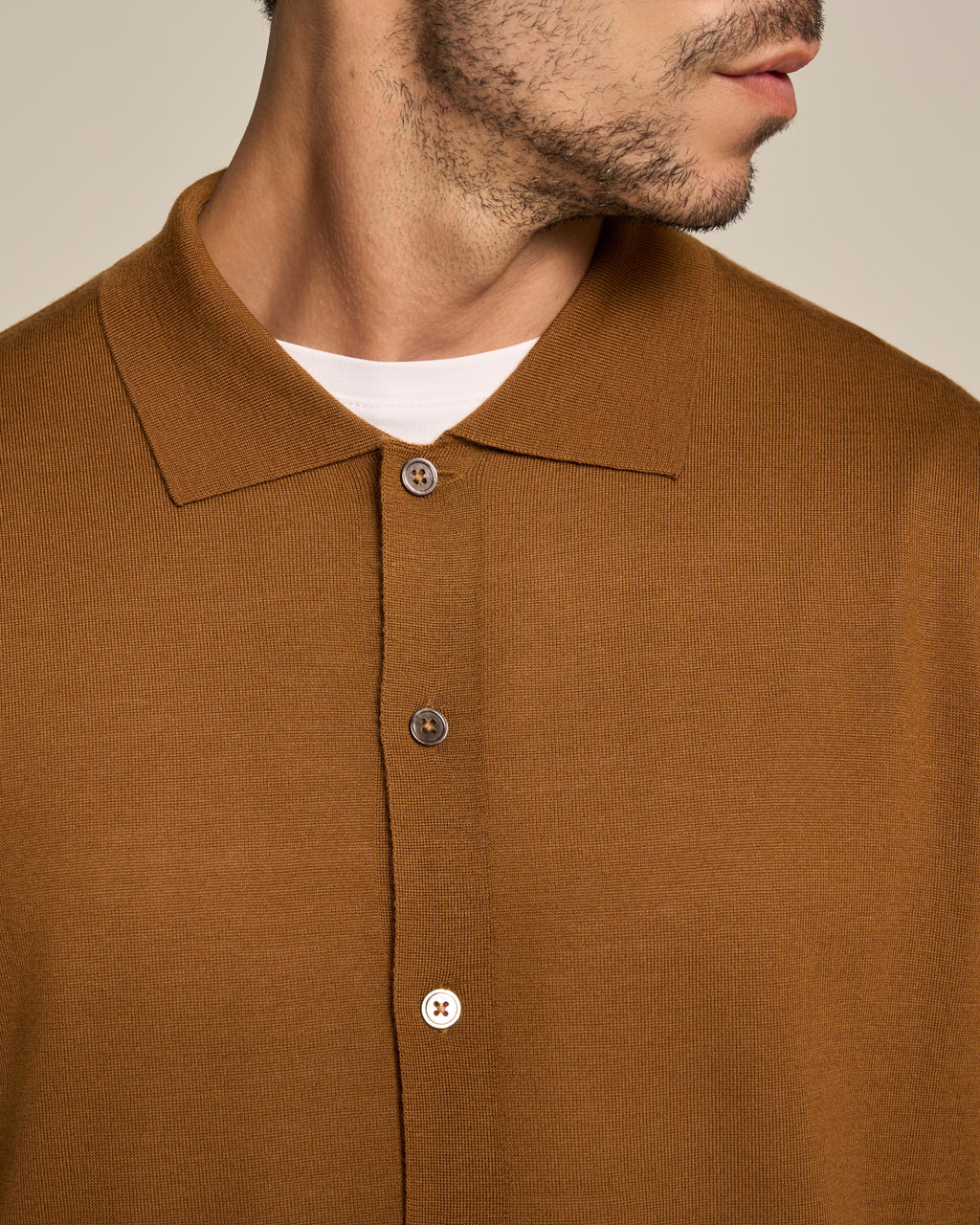 CARDIGAN SHIRT TOBACCO