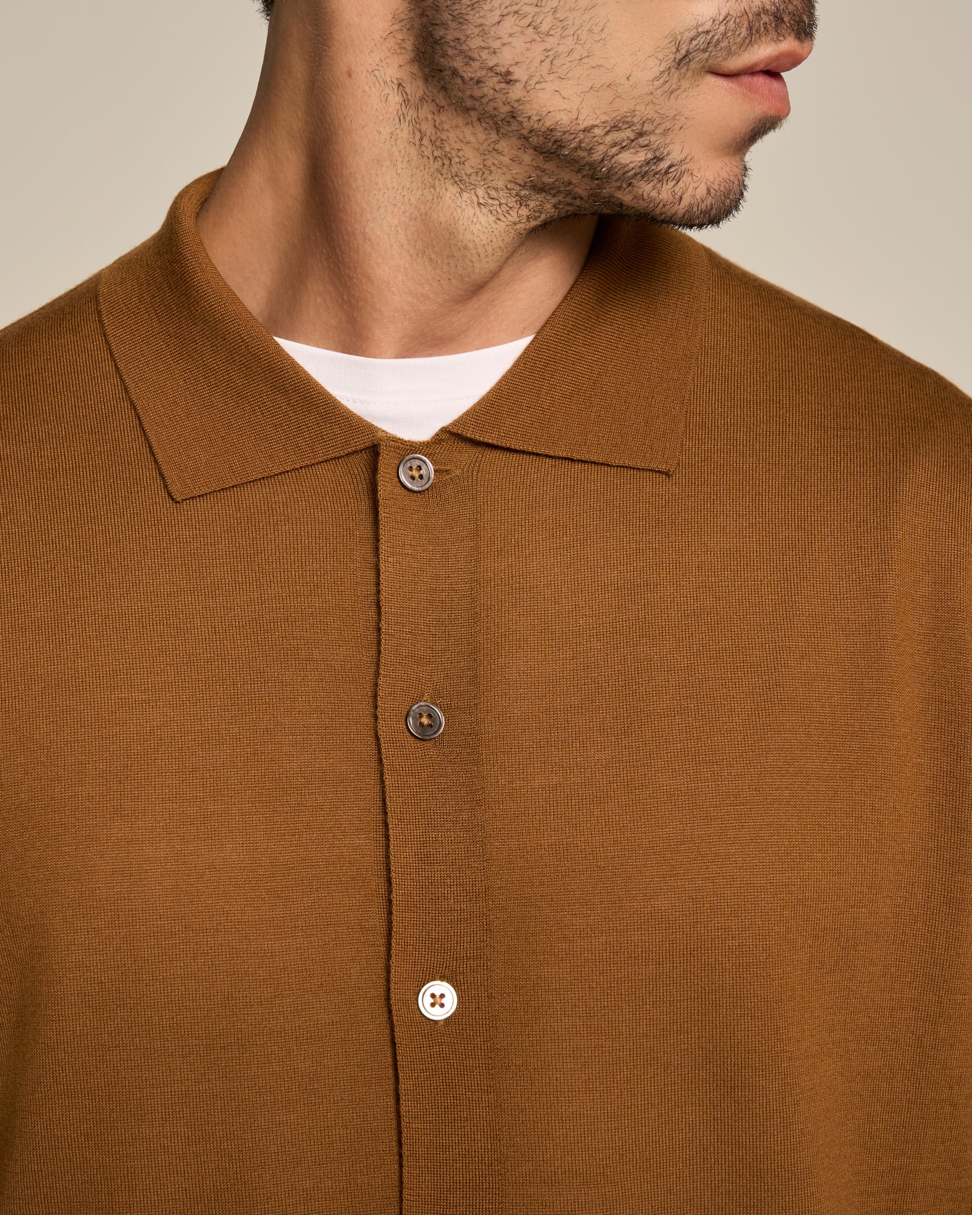 CARDIGAN SHIRT TOBACCO