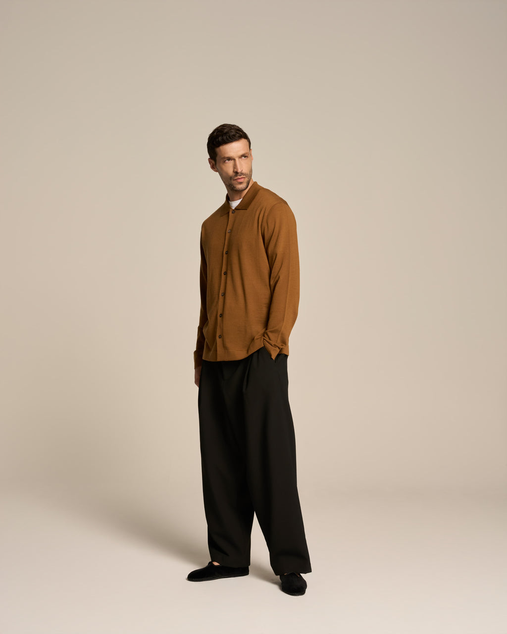 CARDIGAN SHIRT TOBACCO