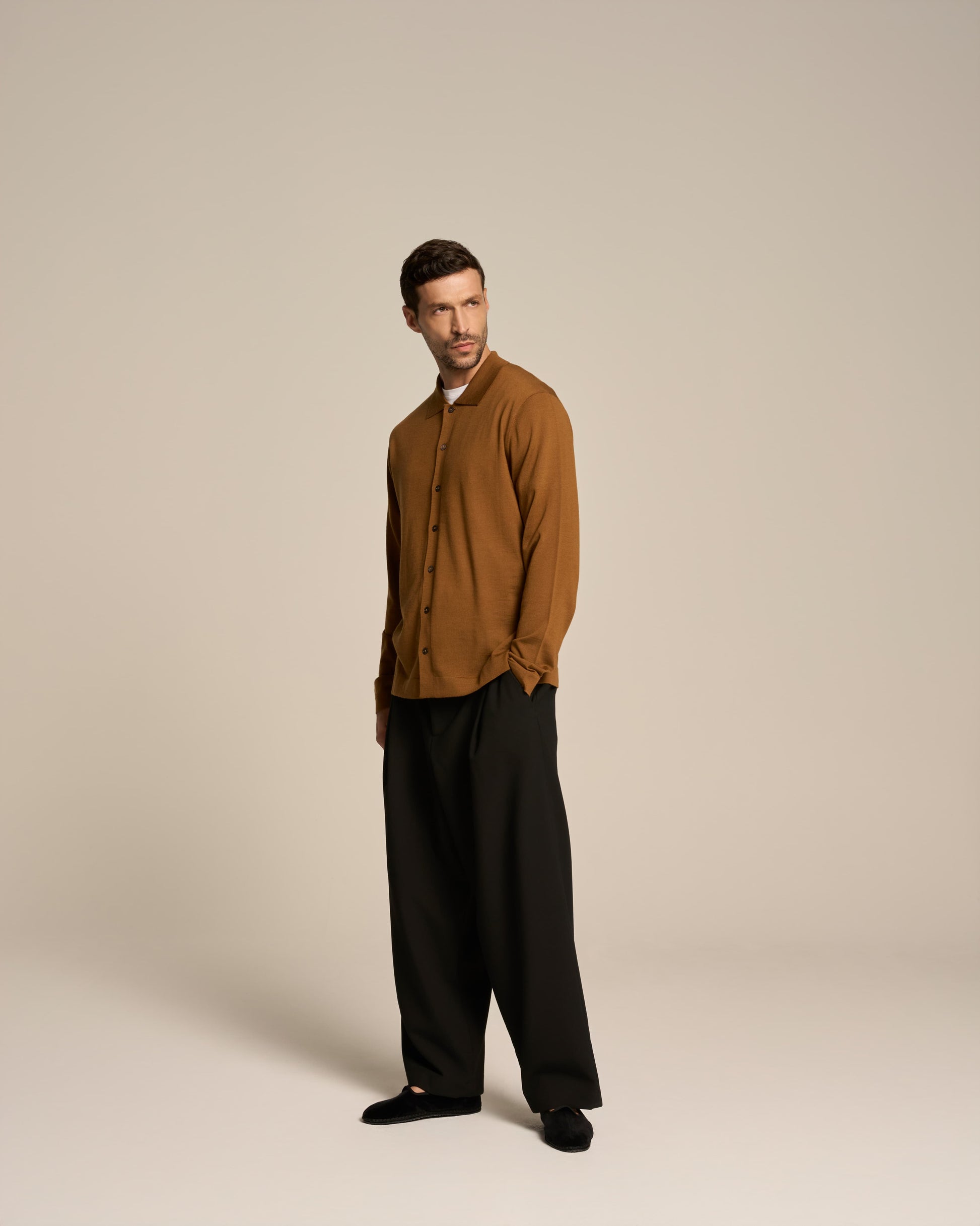 CARDIGAN SHIRT TOBACCO