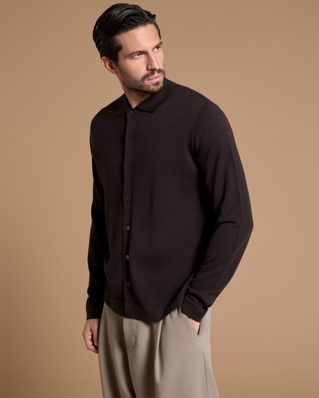 CARDIGAN SHIRT PRECIOUS BROWN