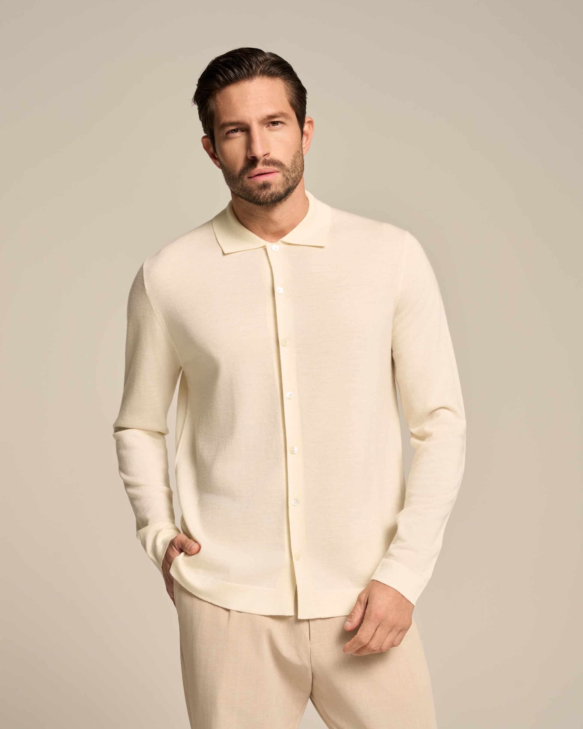 CARDIGAN SHIRT MILK WHITE