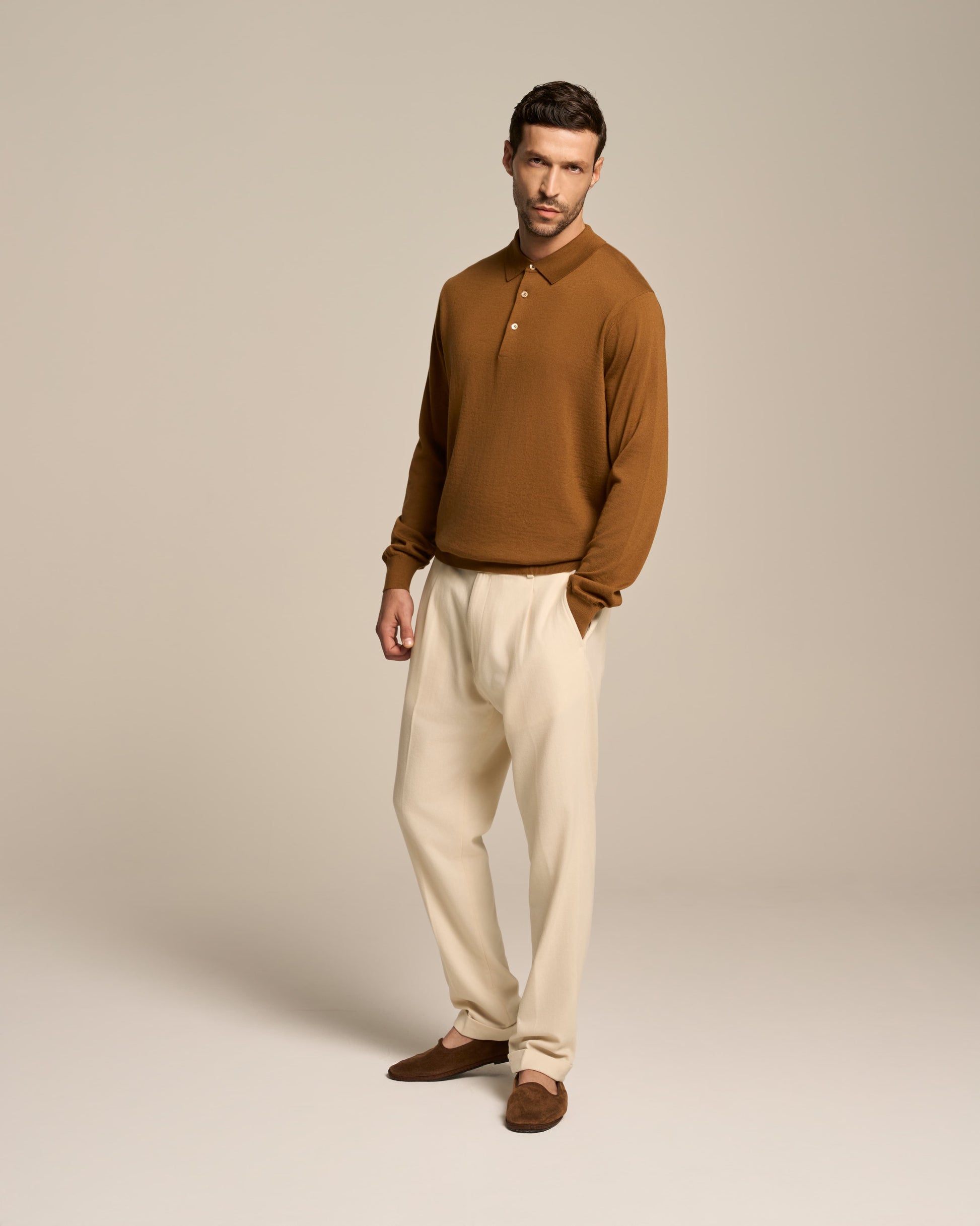 POLO BUTTON IN TOBACCO