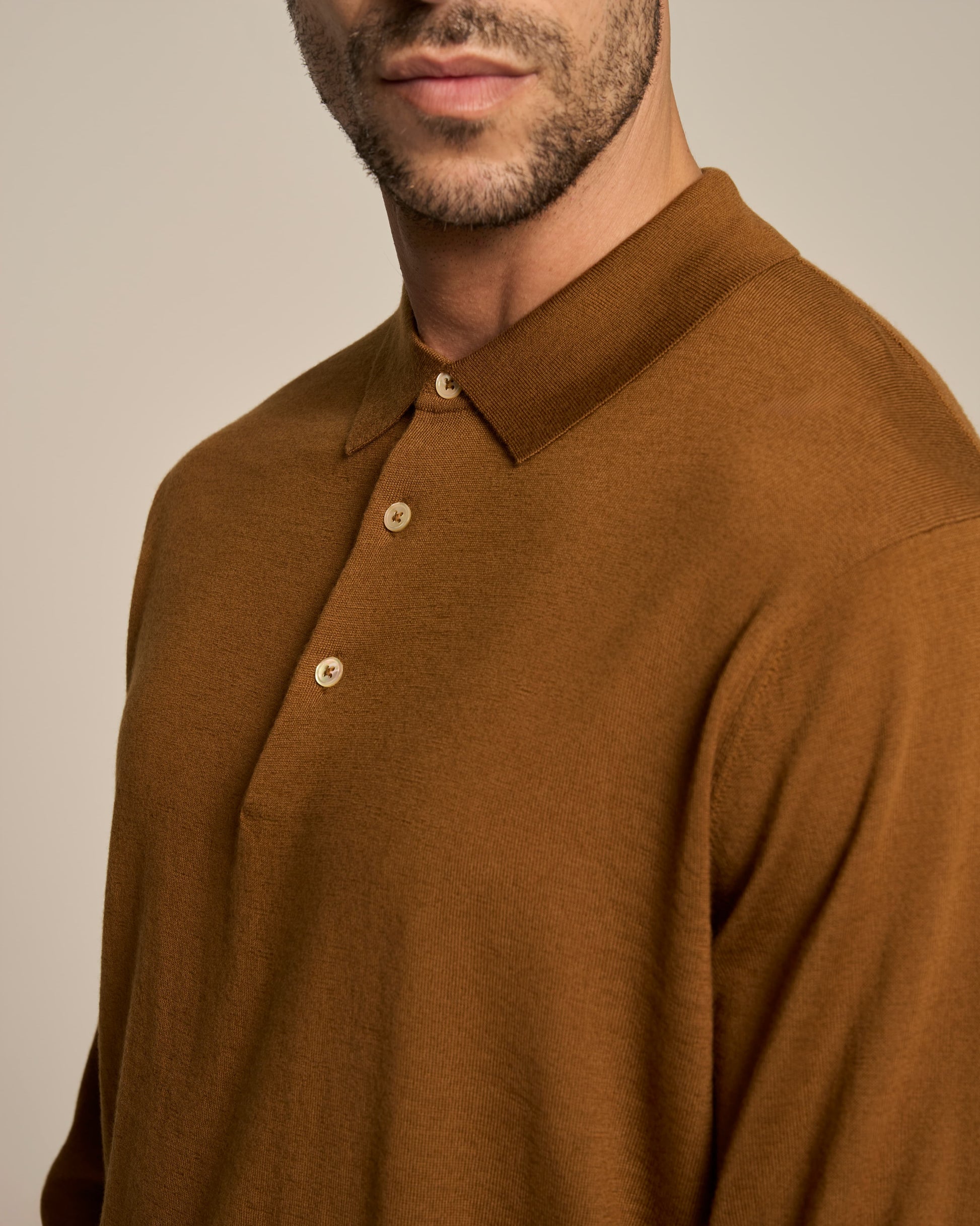 POLO BUTTON IN TOBACCO
