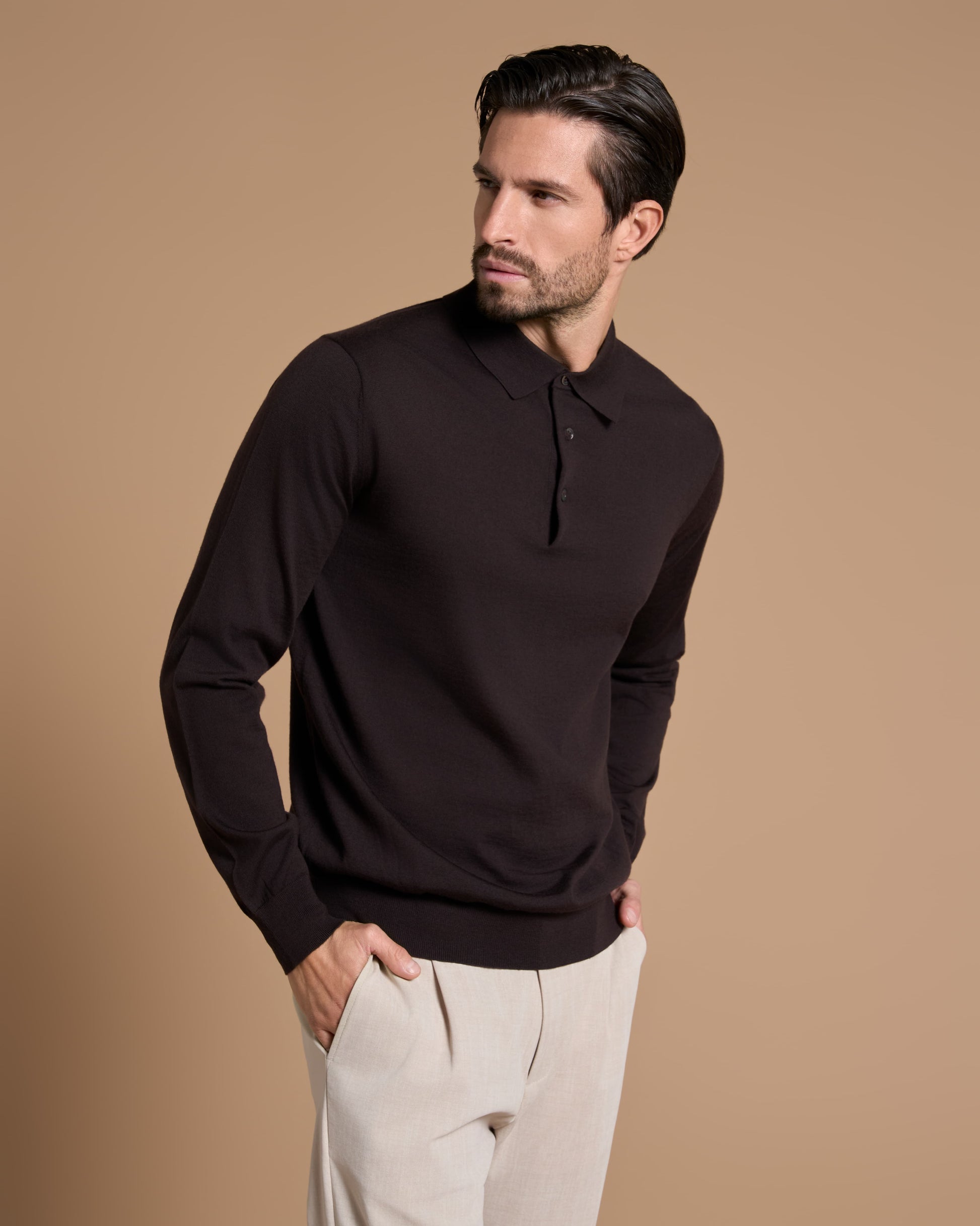 POLO BUTTON IN PRECIOUS BROWN