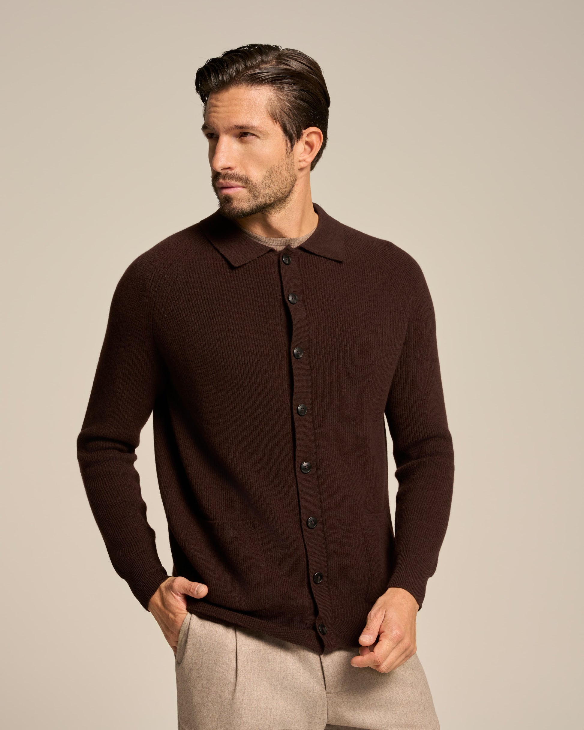 CARDIGAN BLAZER CHOCOLATE BROWN