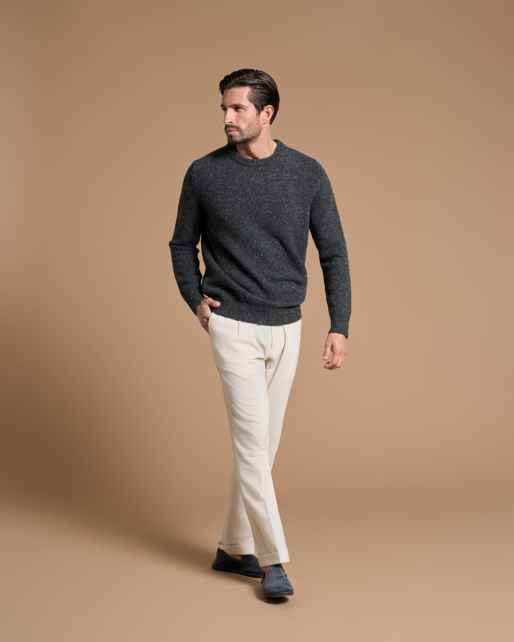 PULLOVER CIRCLE NECK SMOKE GREY