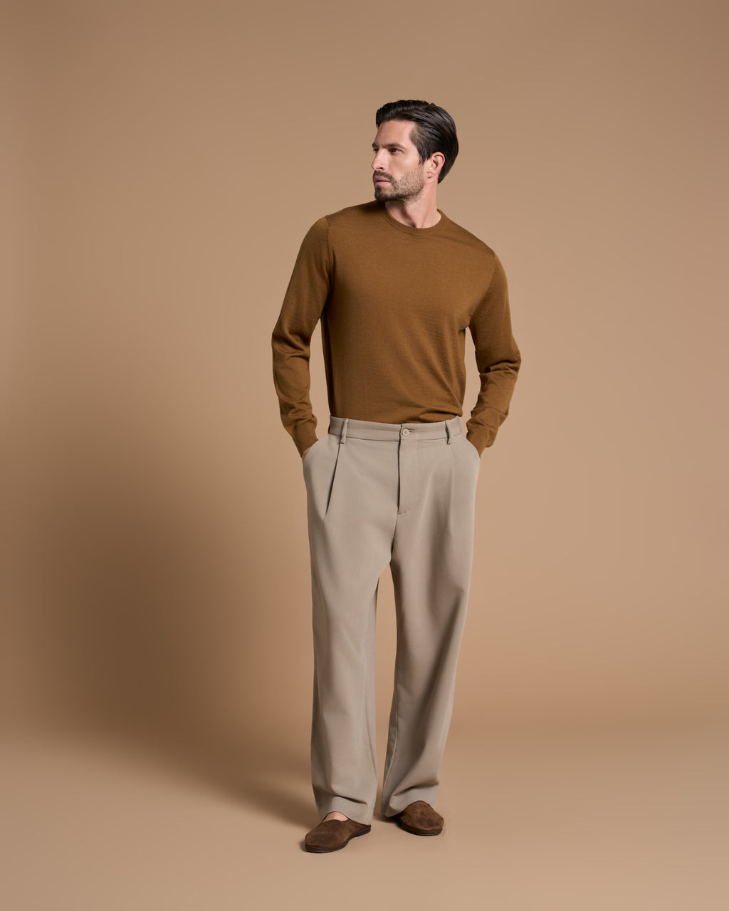 SWEATSHIRT CIRCLE NECK TOBACCO