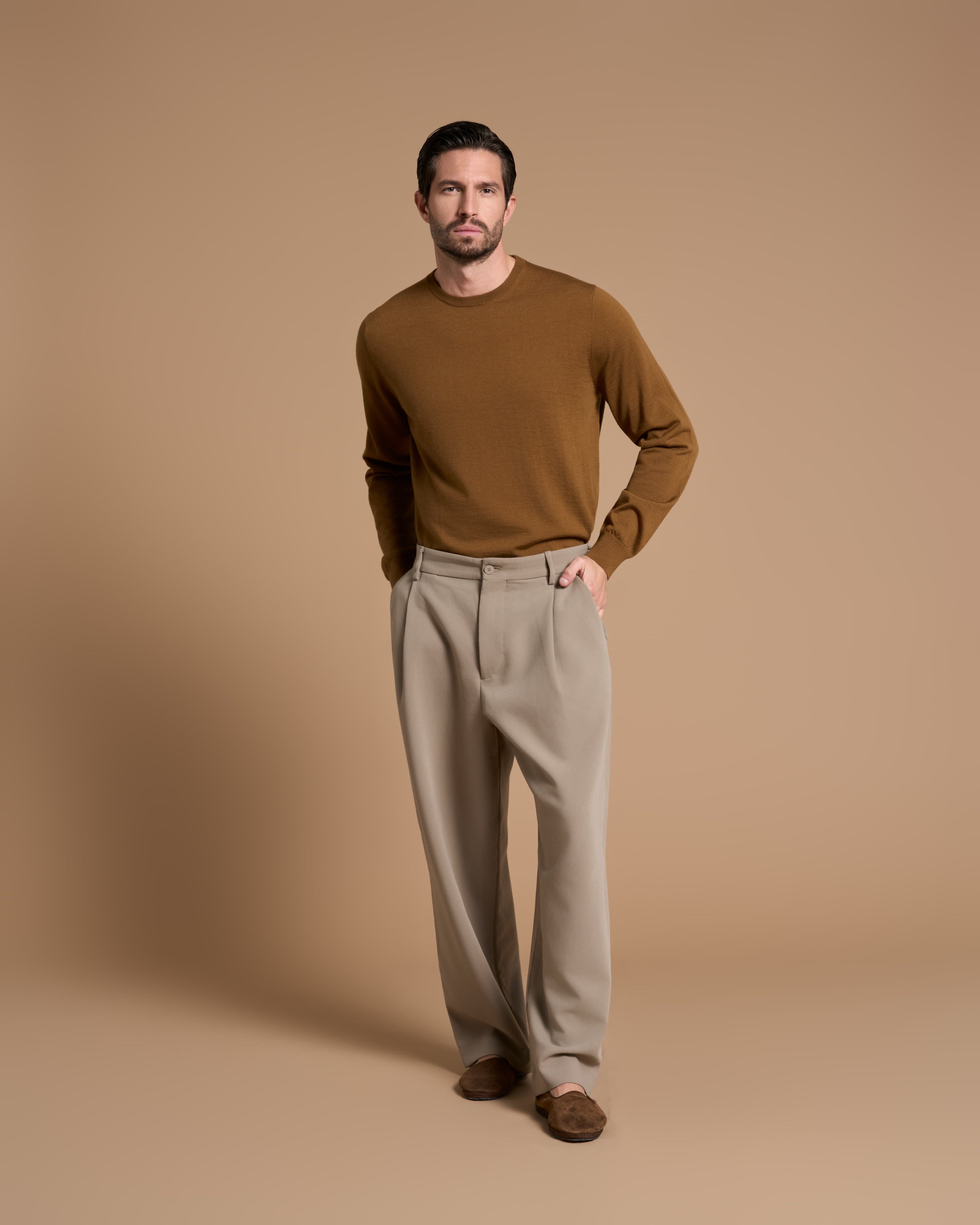 SWEATSHIRT CIRCLE NECK TOBACCO