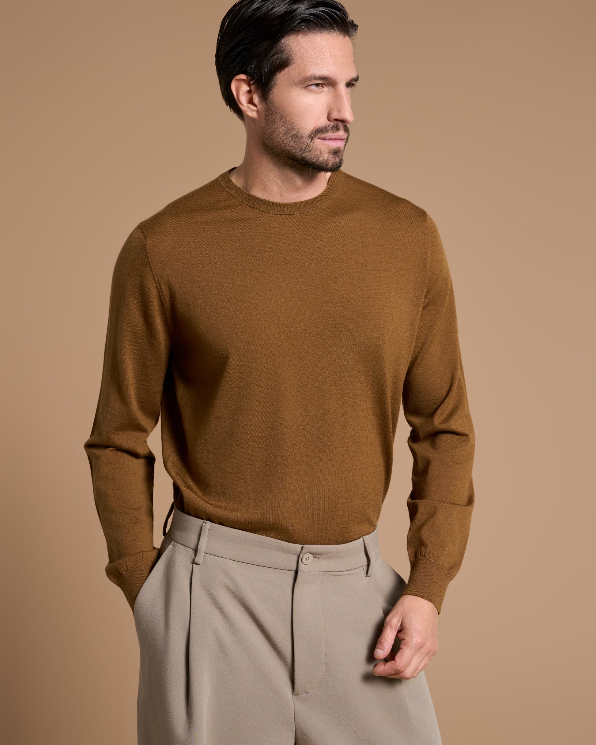 SWEATSHIRT CIRCLE NECK TOBACCO