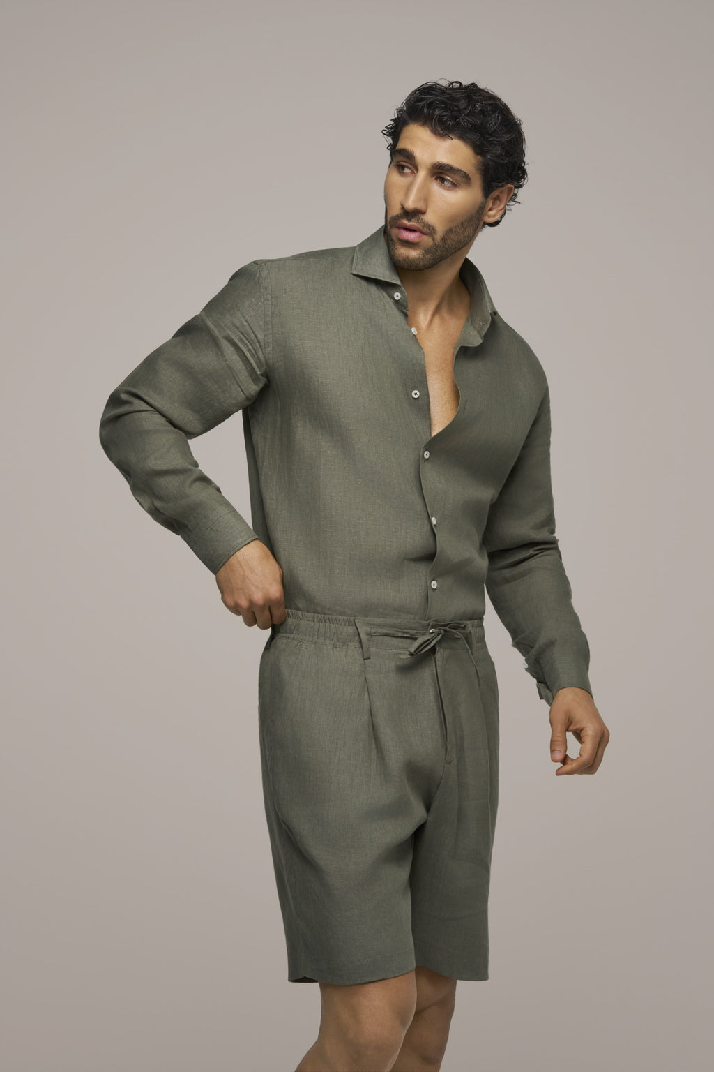 BERMUDA LINEN OLIVE GREEN