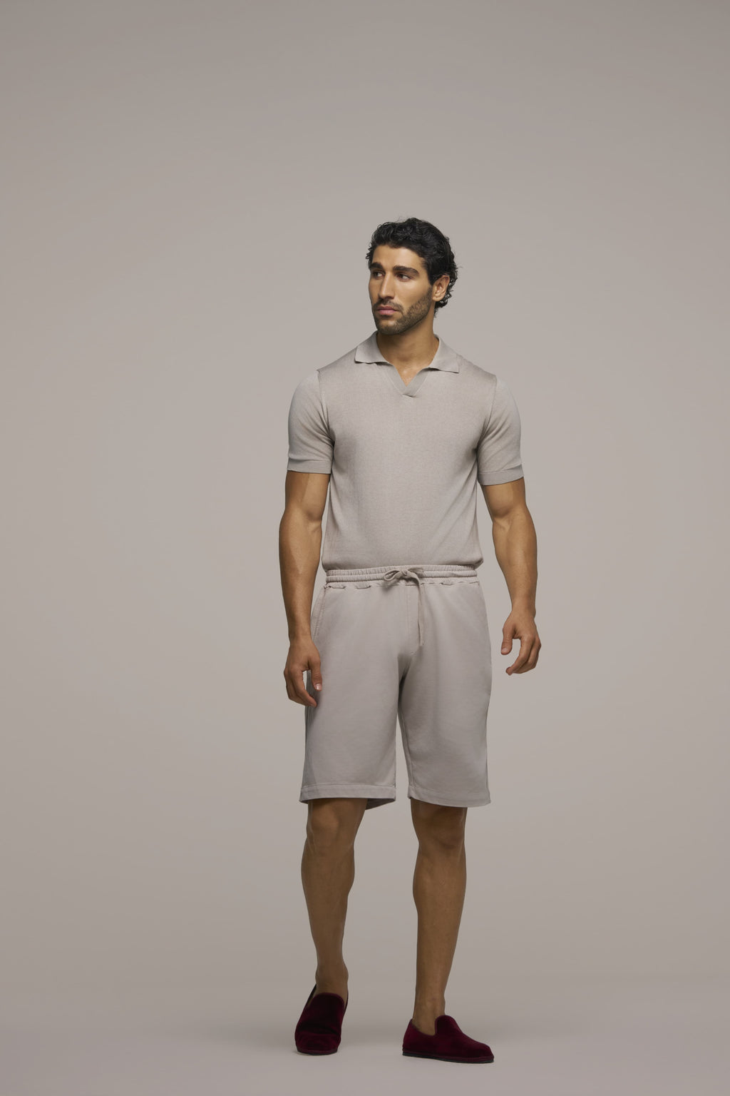 POLO NO BUTTON STONE LIGHT GREY