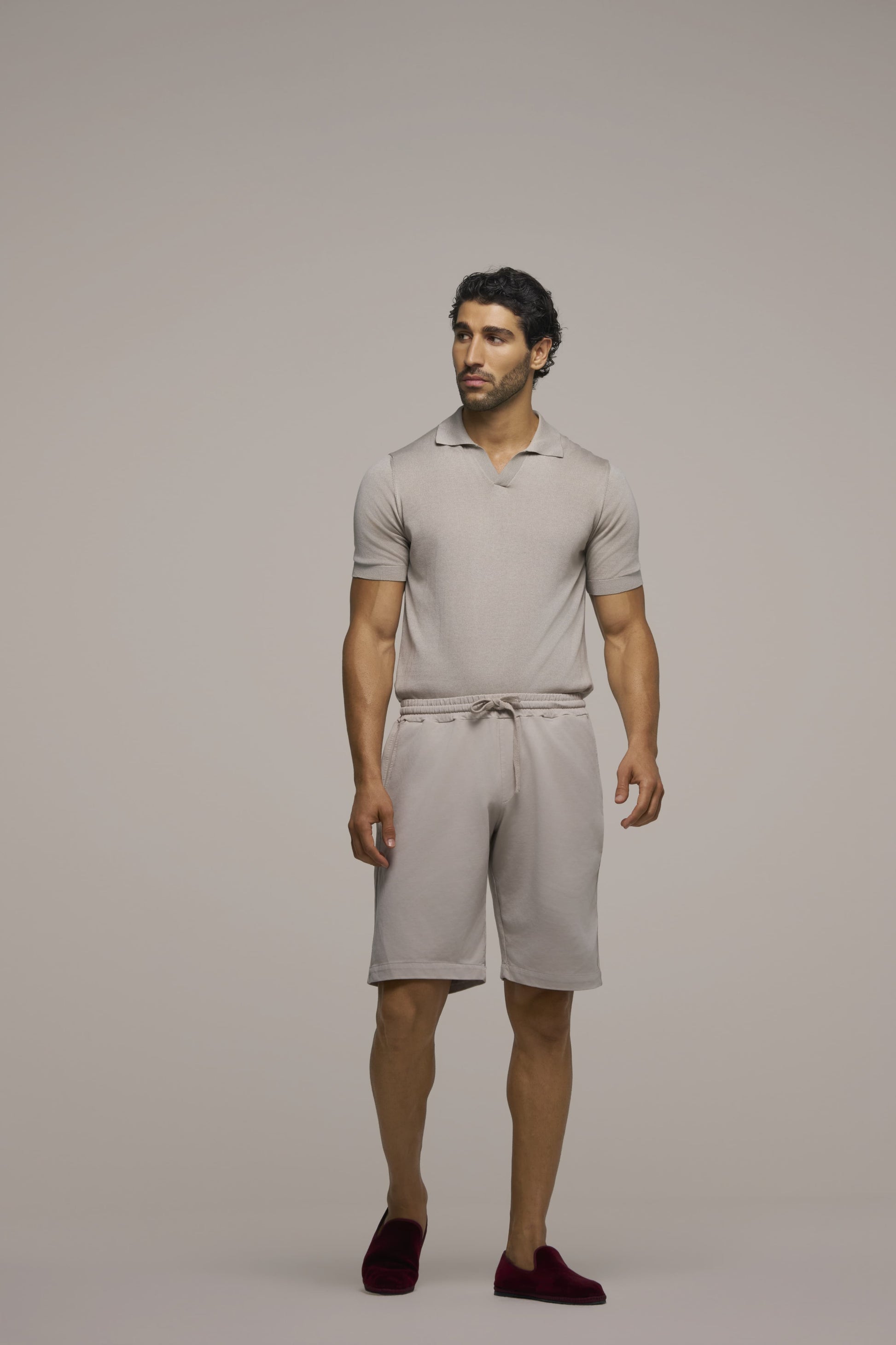 POLO NO BUTTON STONE LIGHT GREY