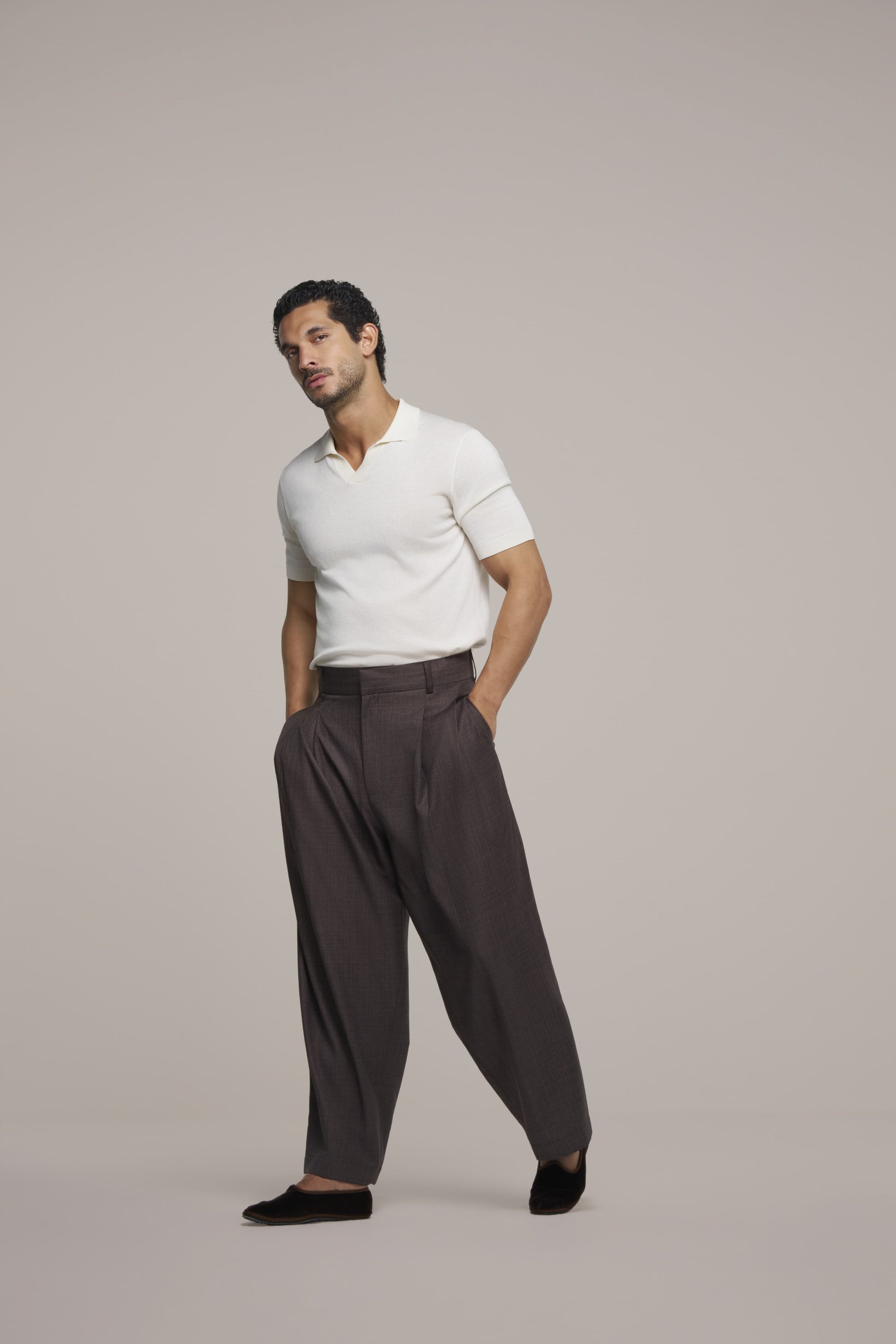 POLO NO BUTTON STONE WHITE CREAM