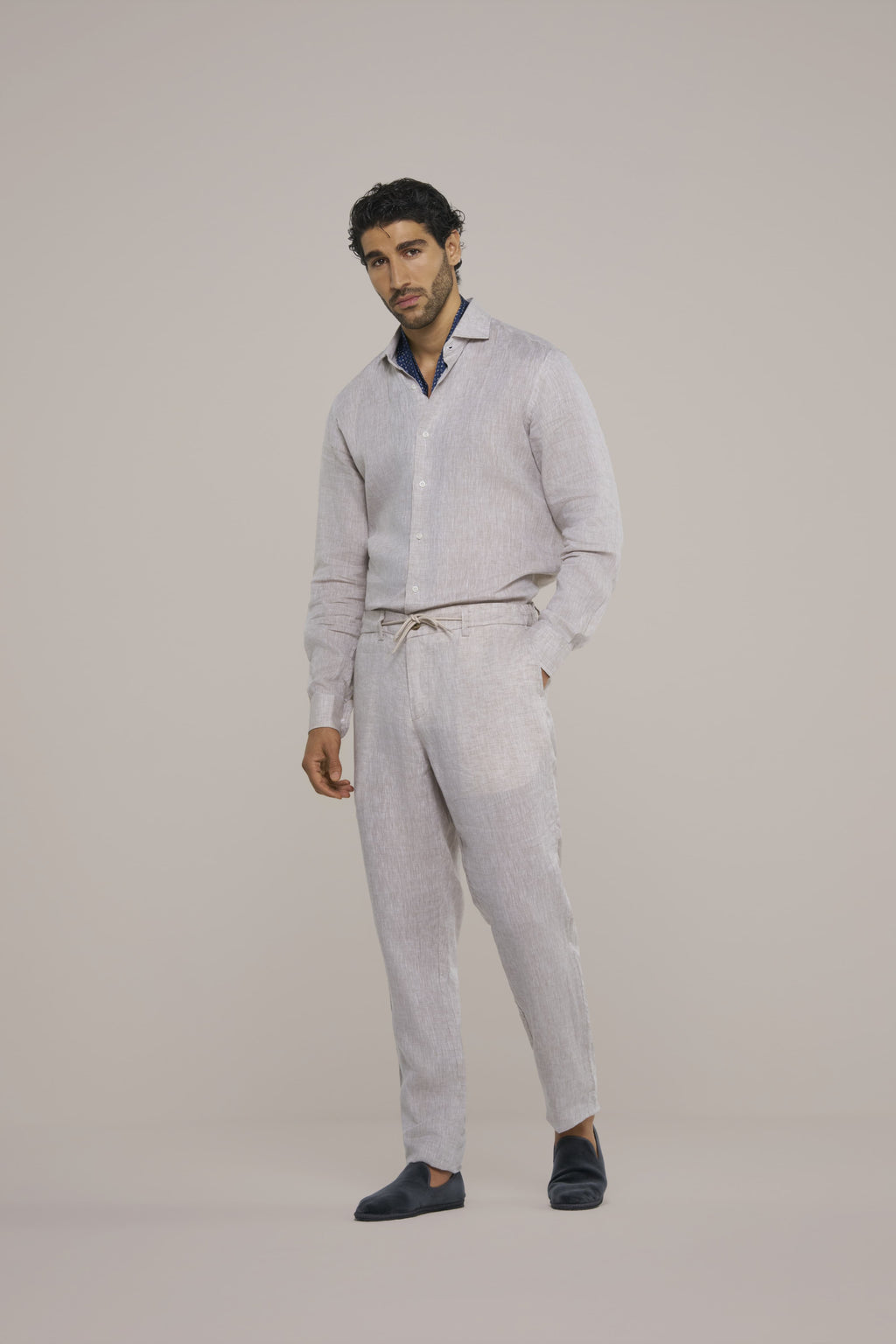 TROUSER LINEN LIGHT SAND